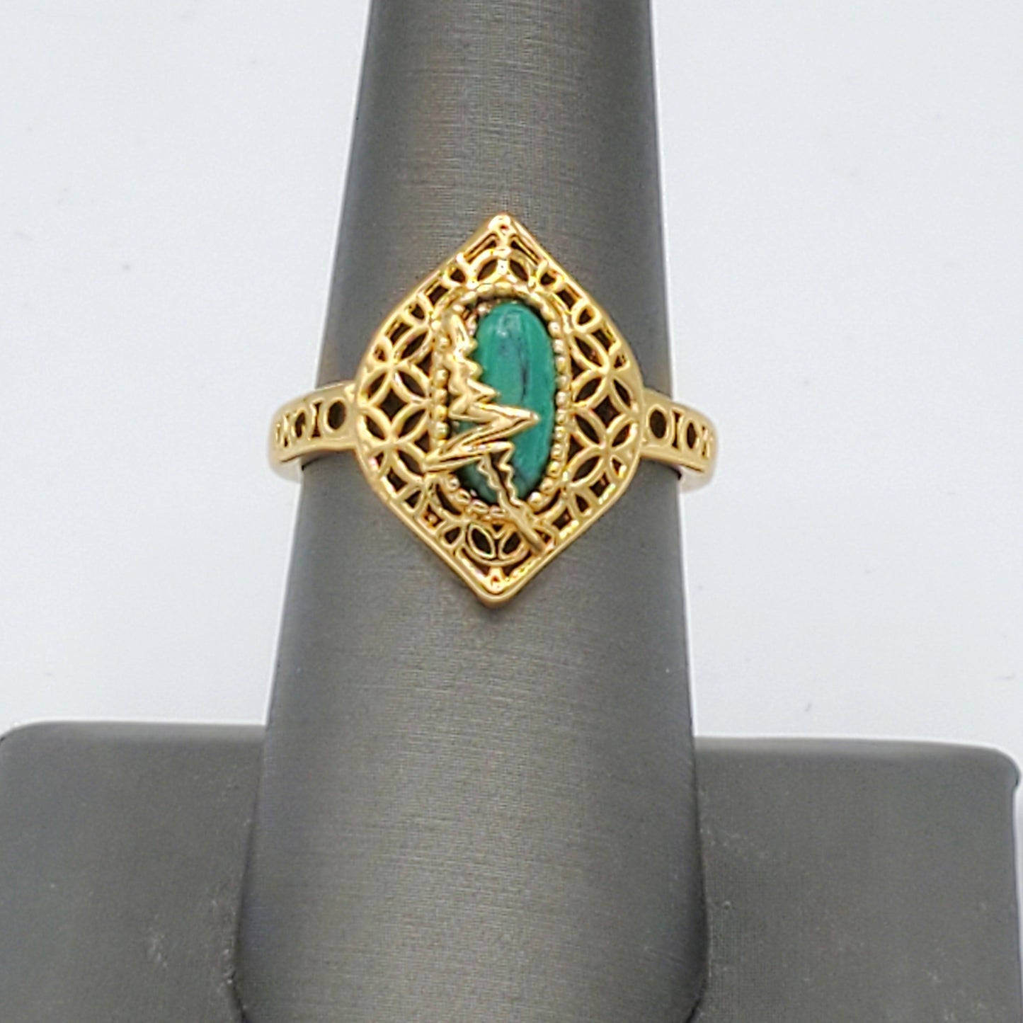 WR-18 Anillo Mandala piedra azul.