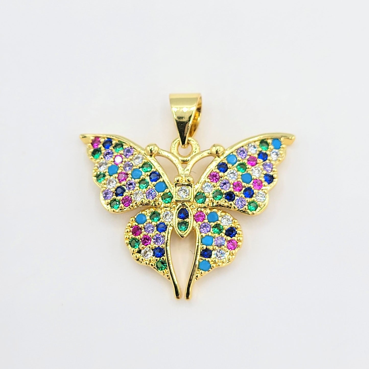 PN-561 Dije Mariposa Multicolor Incluye Cadena Mixta 18"-20"