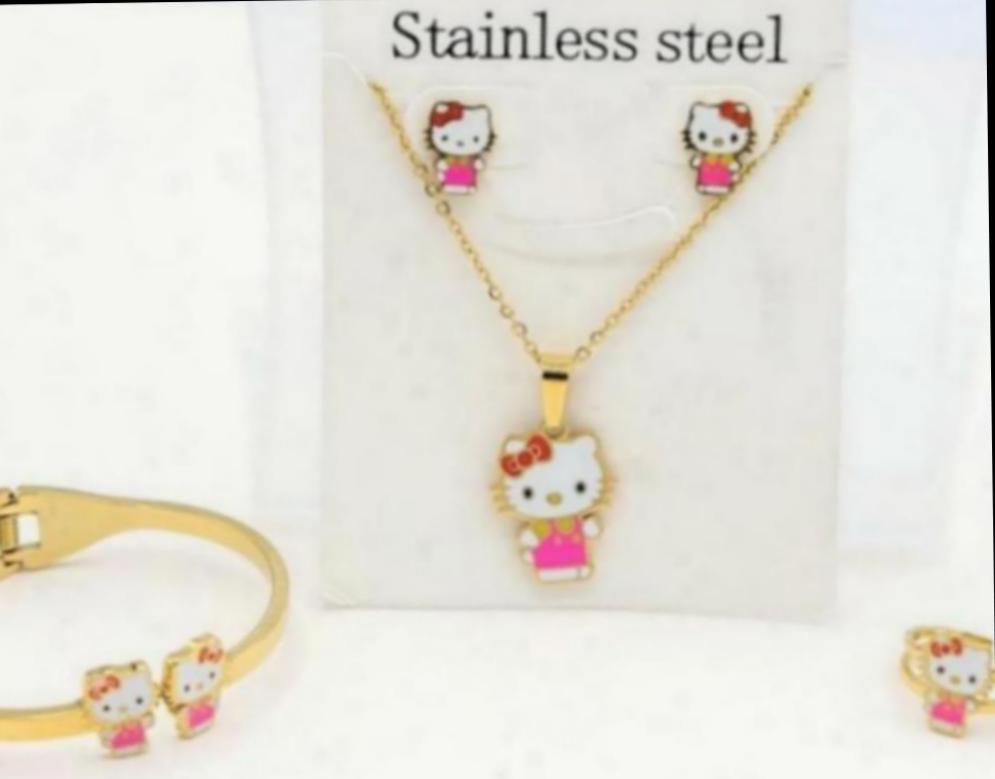 SS-2 Conjunto Niña Acero Inoxidable Hello Kitty Rosa