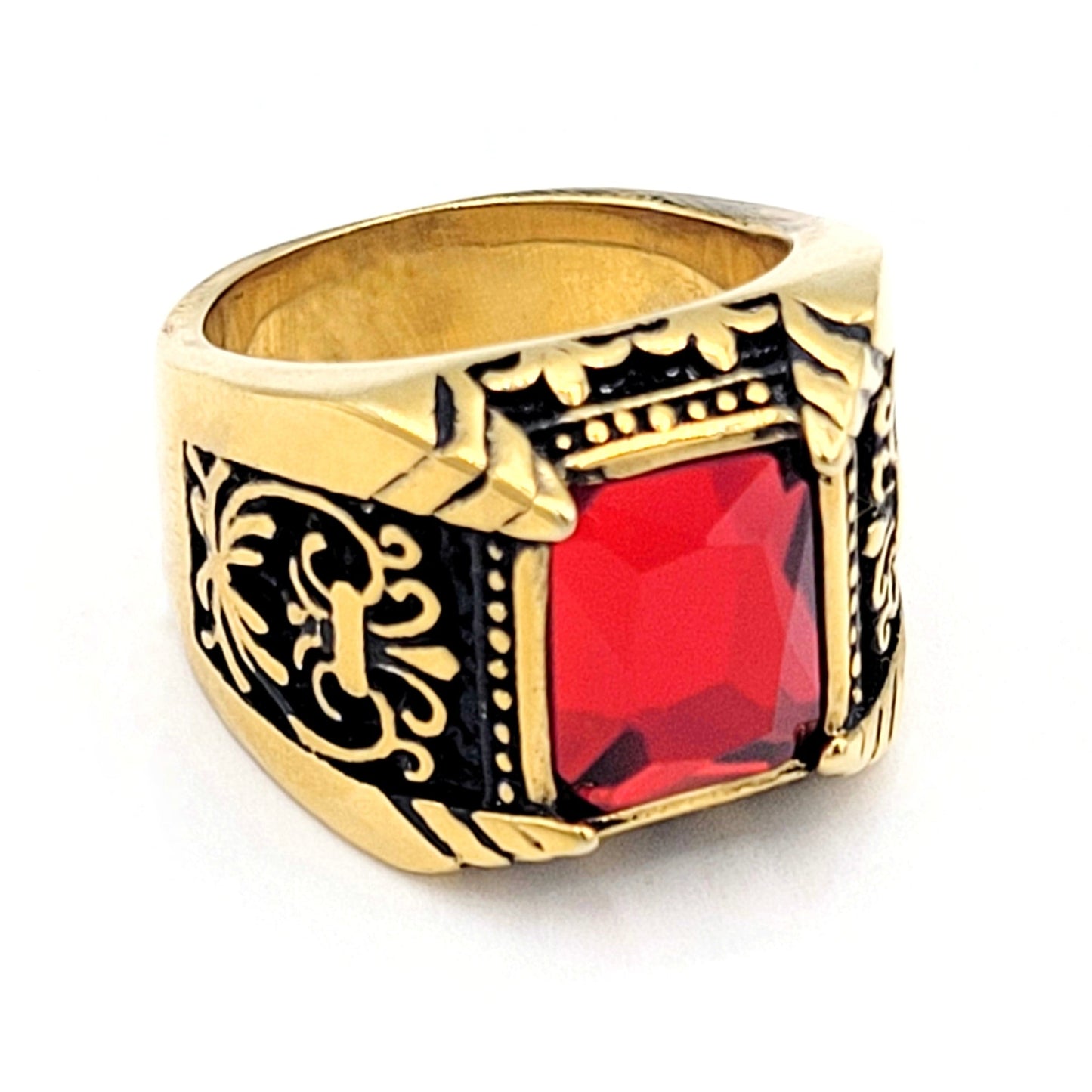 Anillo de hombre de acero inoxidable R-5