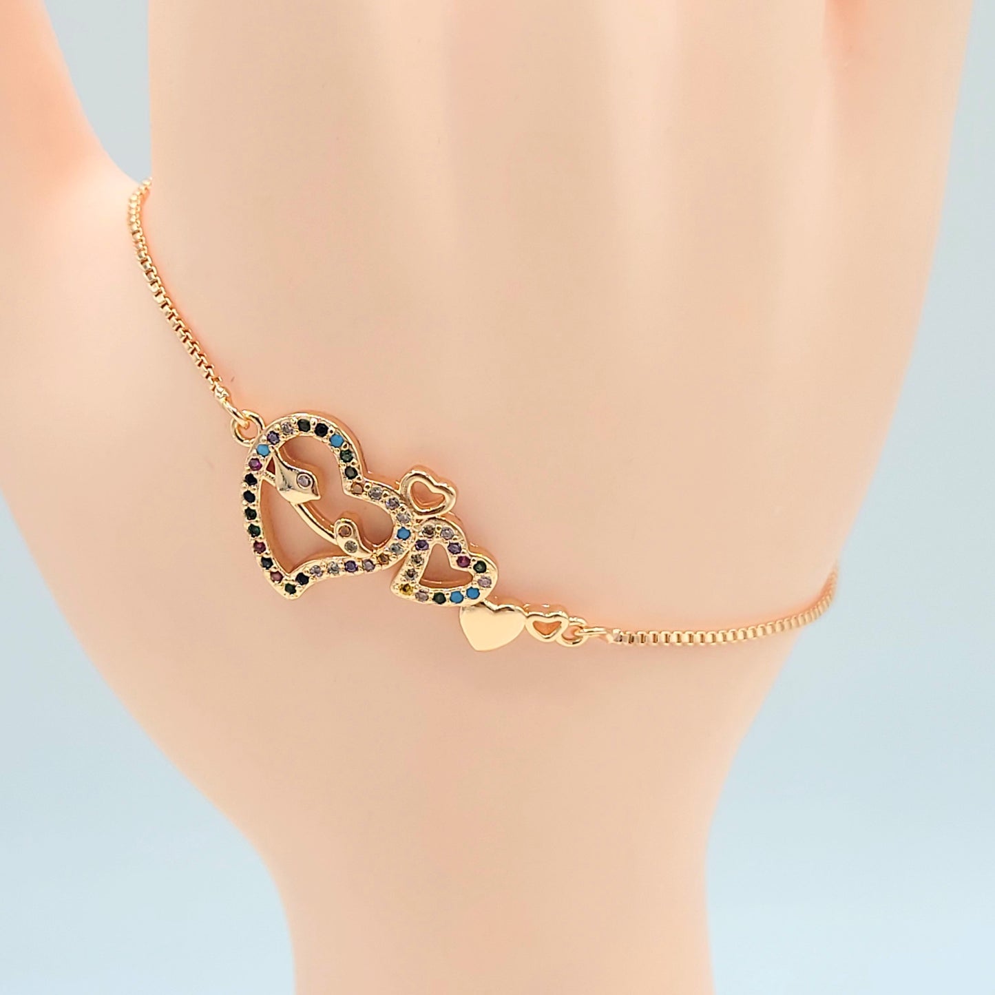 BA-44 Pulsera Ajustable Oro Rosa