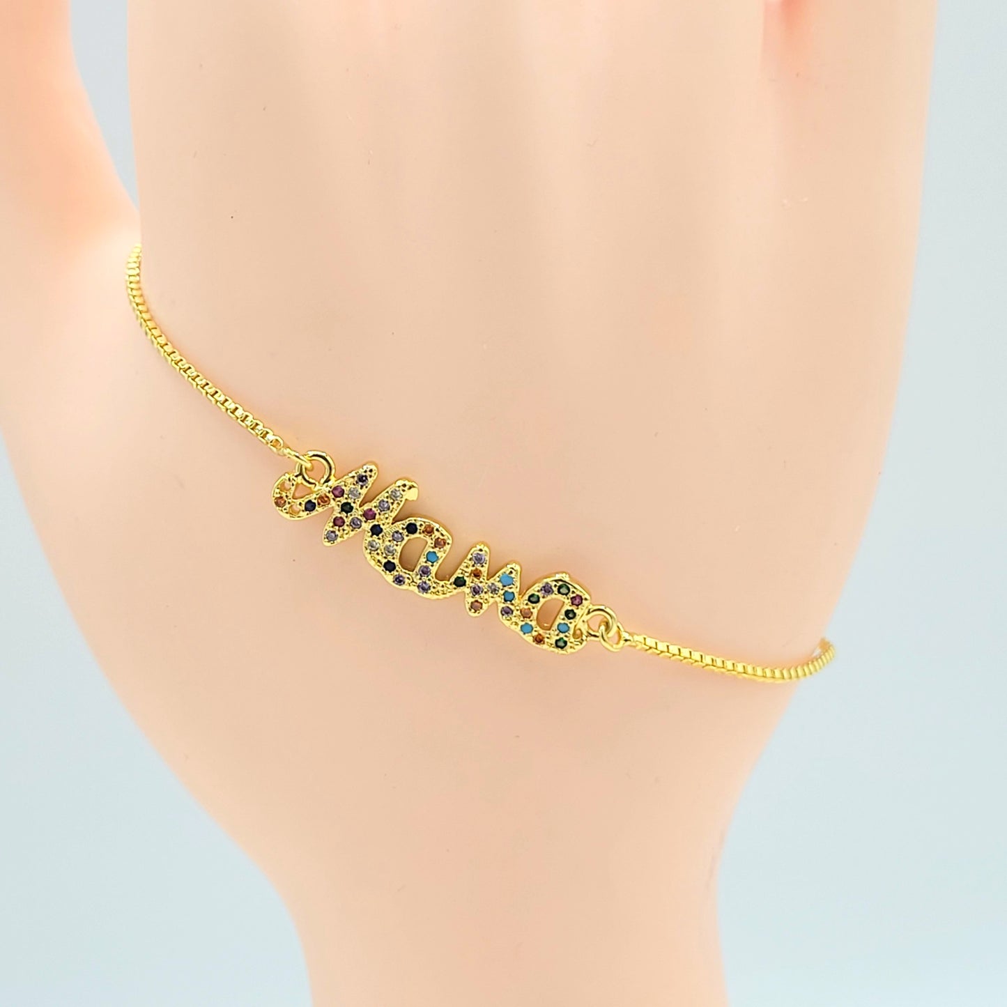 BA-51 Pulsera Mom Multicolor Ajustable/Pulsera Ajustable Mama Multicolor 18k