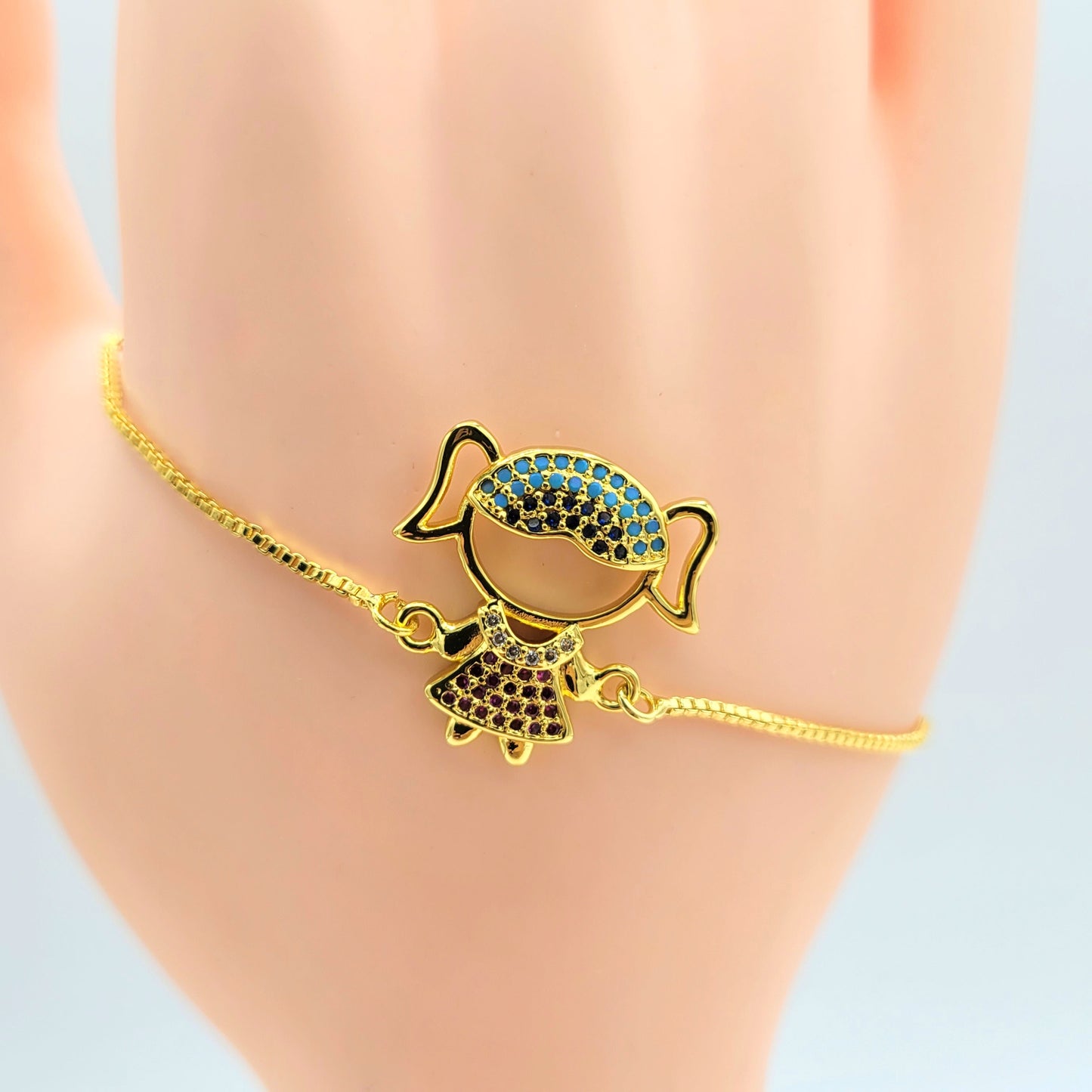 BA-86 Bracelet Adjustable Multicolored Girl Multicolored/Pulcera Ajustable Multicolor Nino y Niña 18k