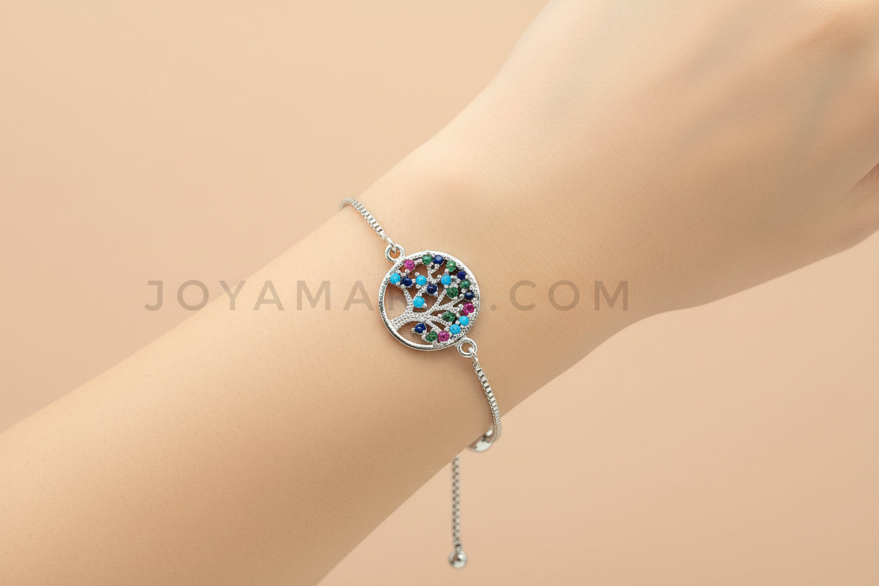BA-113 Pulsera/Bracelet Adjustable Tree of life Multicolored