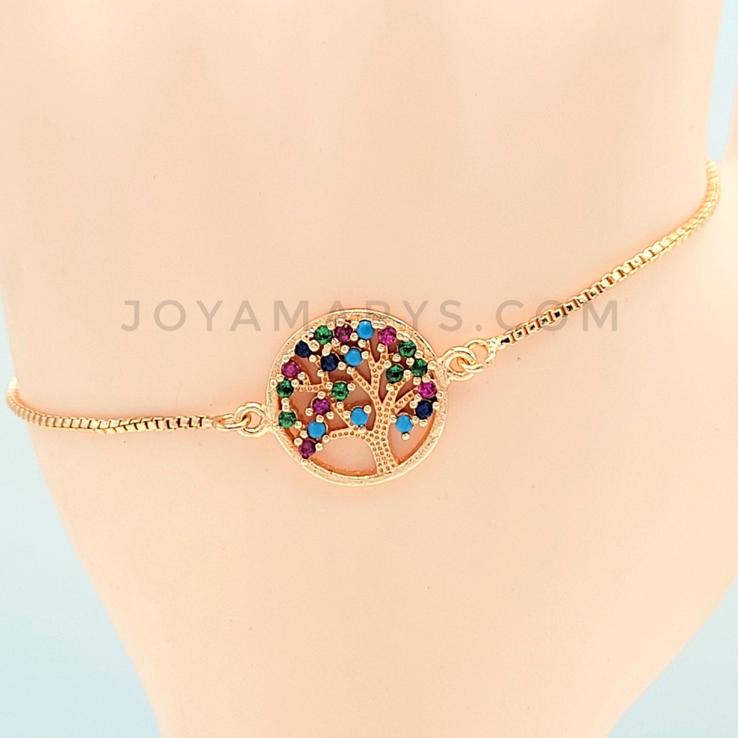 BA-142 Pulsera Ajustable Arbol de la vida Multicolor