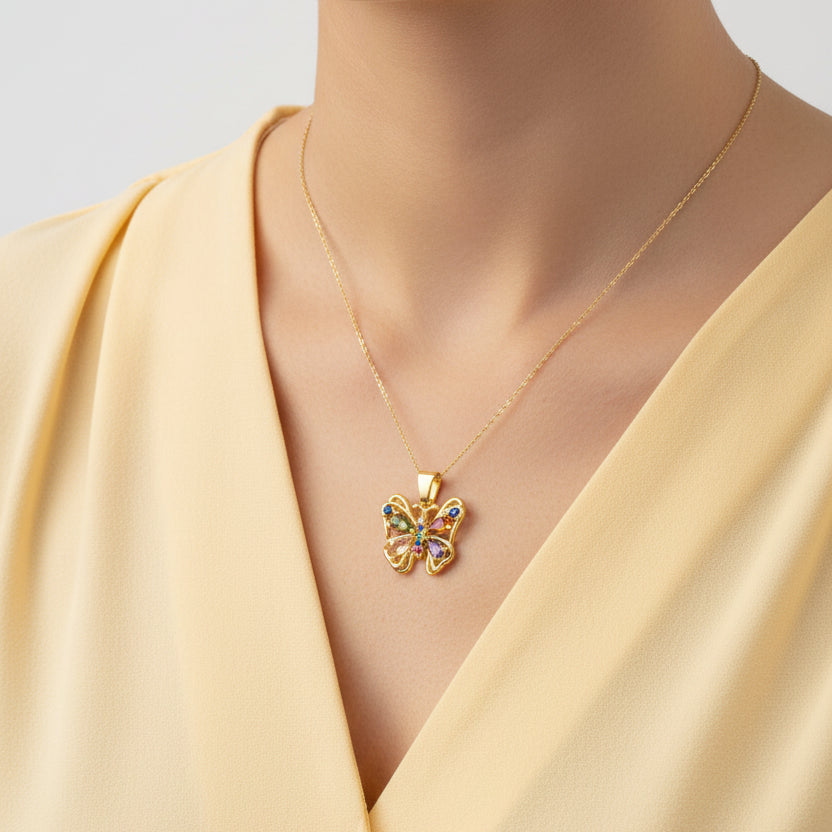 PN-683 mariposa piedra zirconia multucolor cc