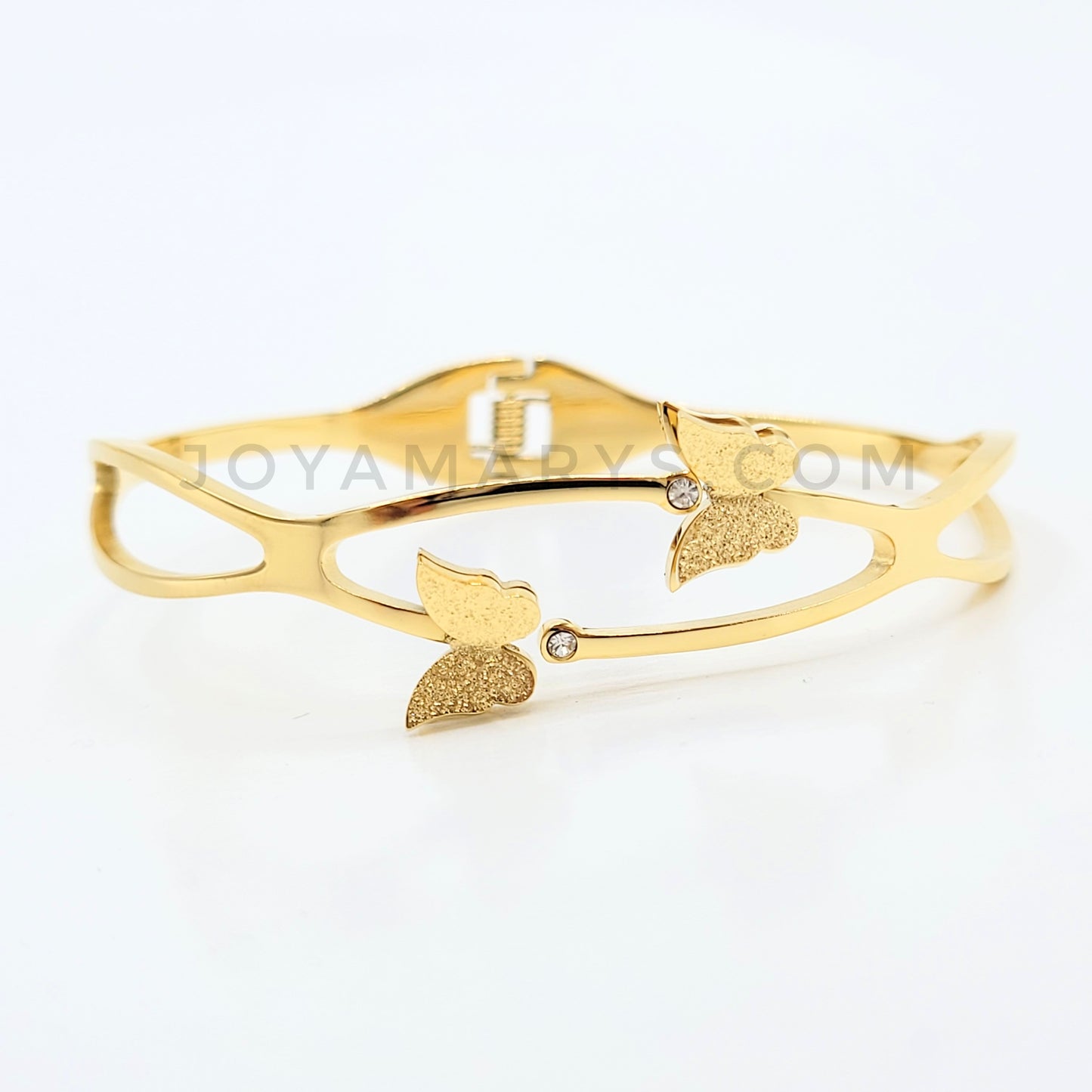 BRS-38 Pulsera Brazalete Oro Mariposas 2.5 pulgadas