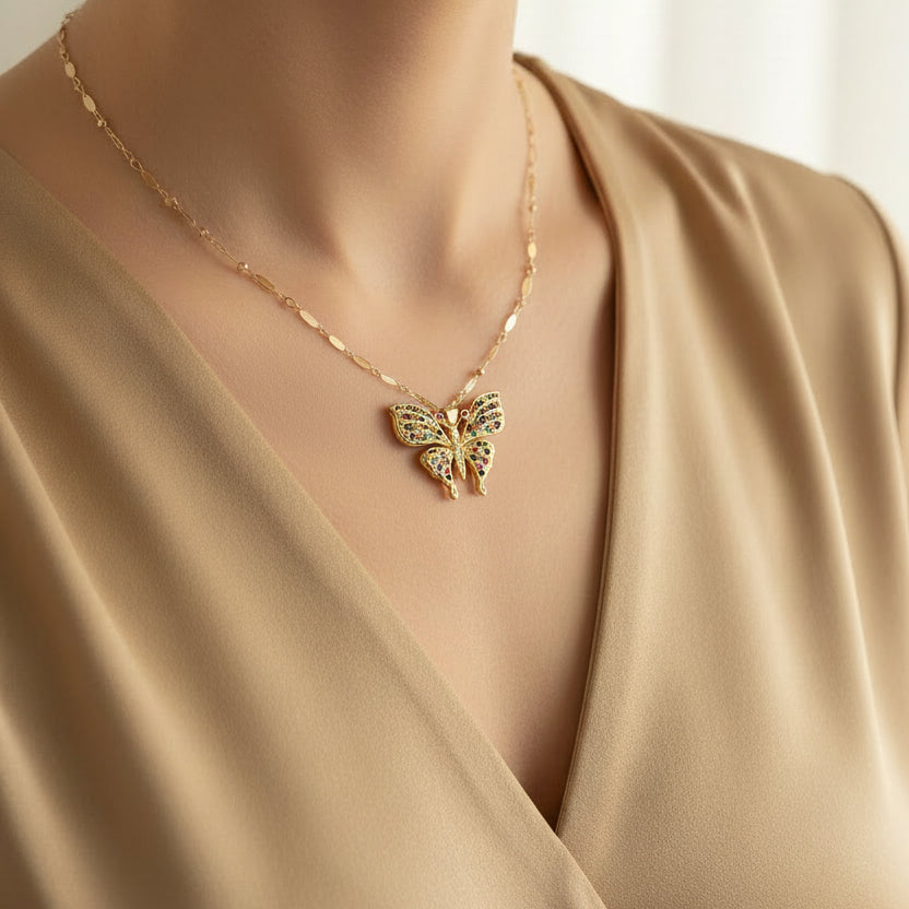 PN-815 Pendant Multicolored Butterfly