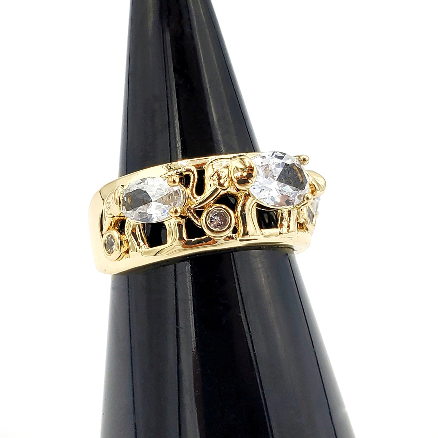 WR-266 Anillo de Mujer Elefante Zirconia Blanca