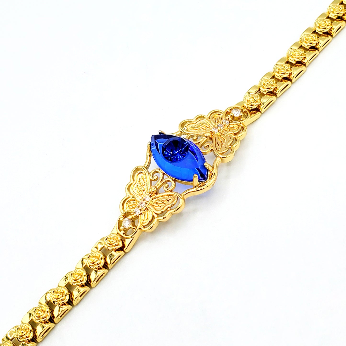 BR-187 Brazalete/Pulsera Ojo Turco Azul 9"