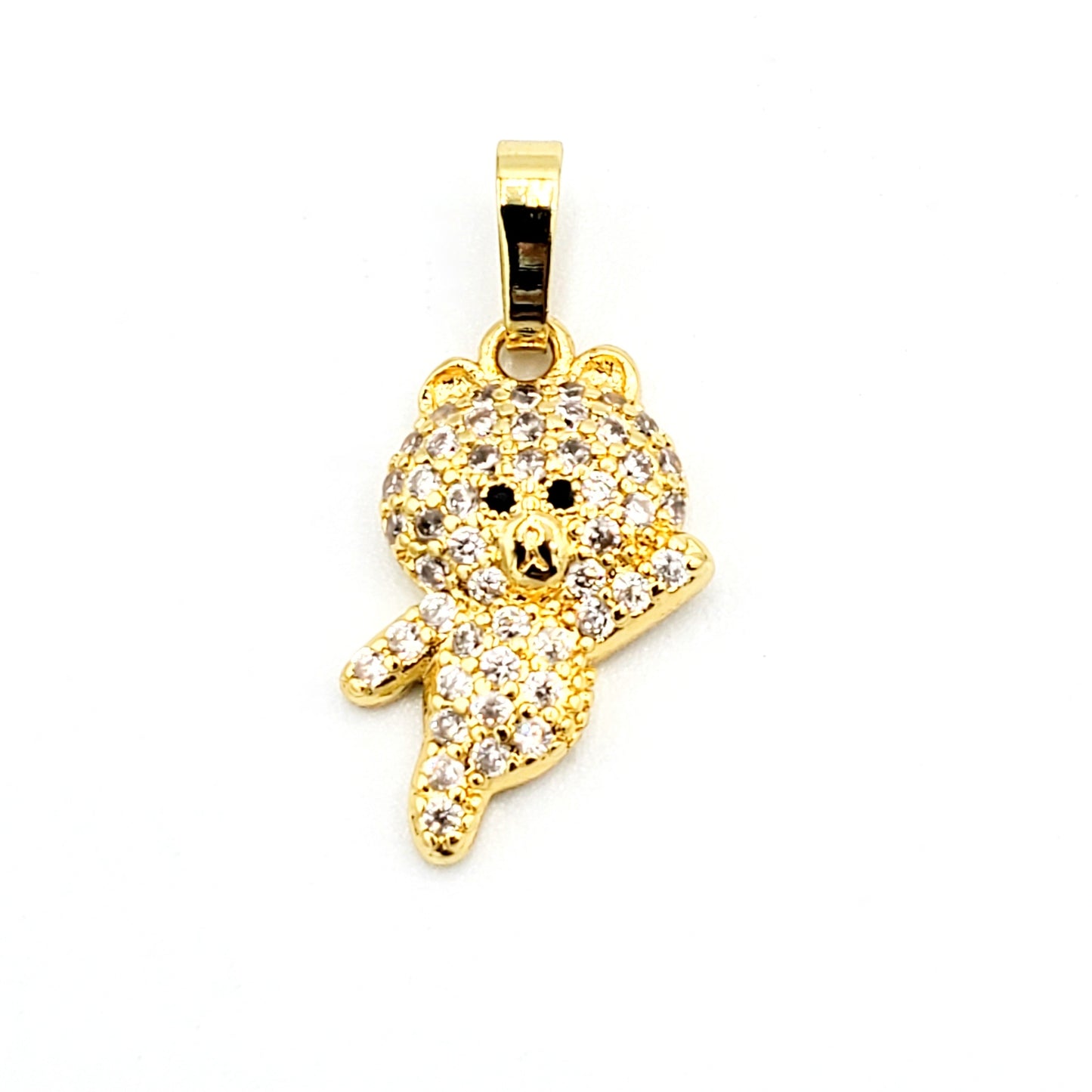 PN-05 Colgante Osito con Piedra Blanca 1.5cm