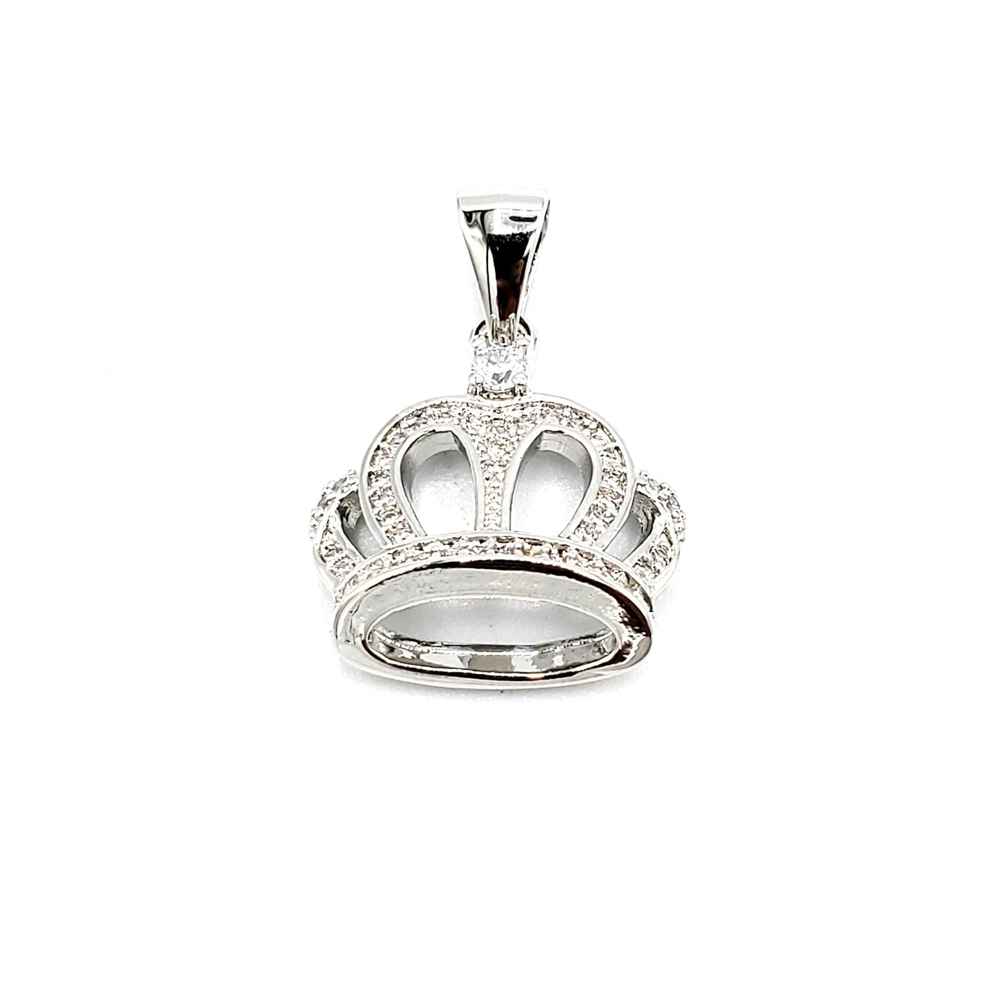 PN-016 Colgante Corona Piedra Blanca