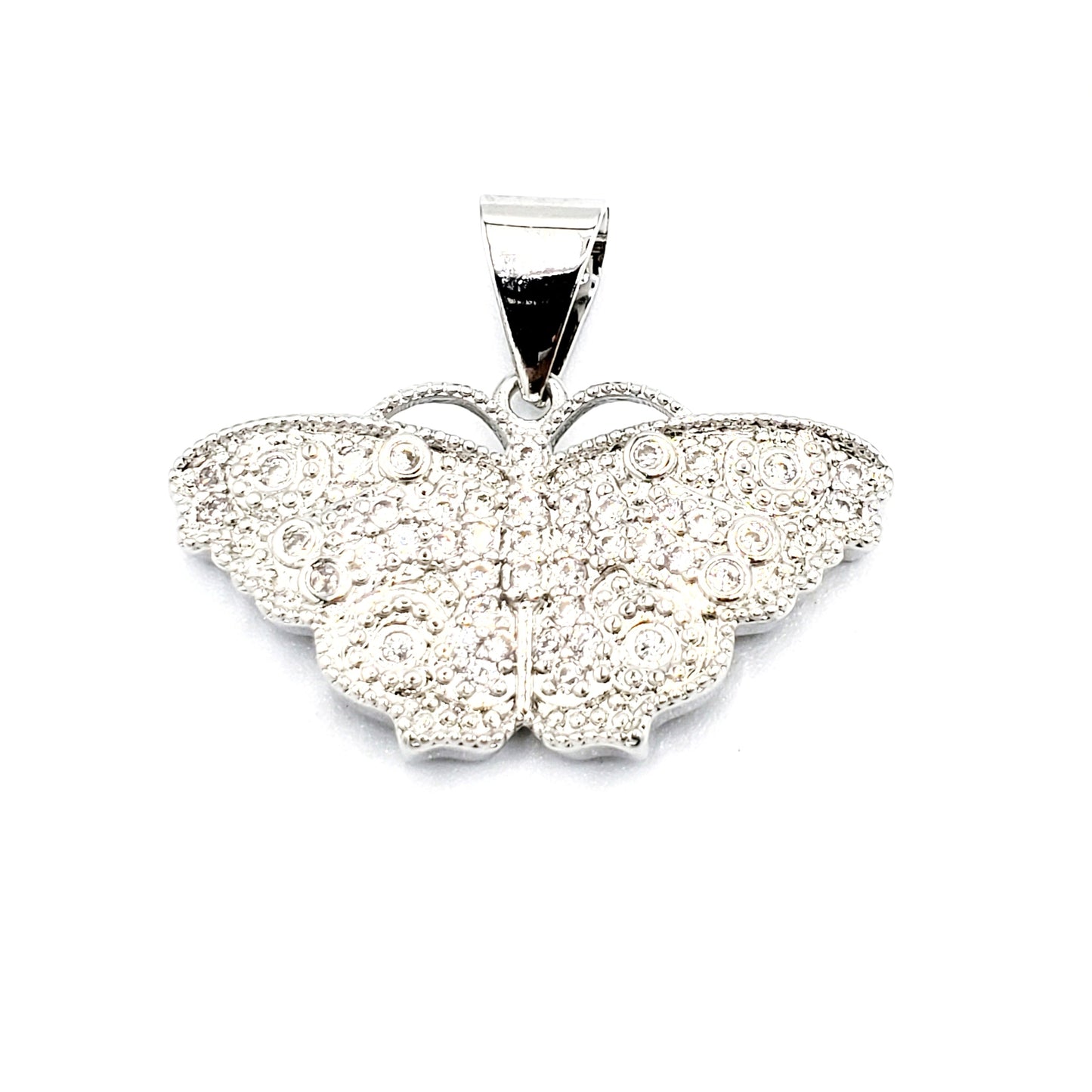 PN-014 Colgante Mariposa con Piedra Blanca