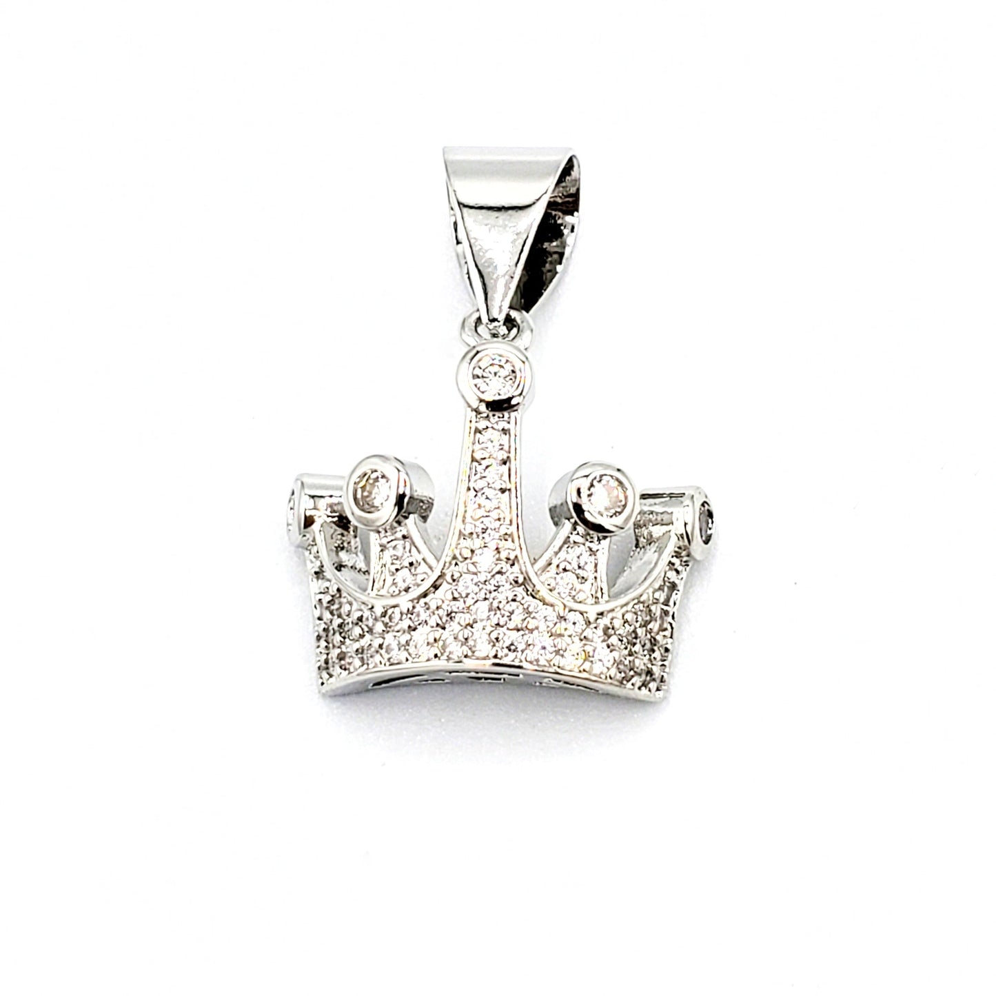 PN-022 Pendant Corona con Piedra Blanca