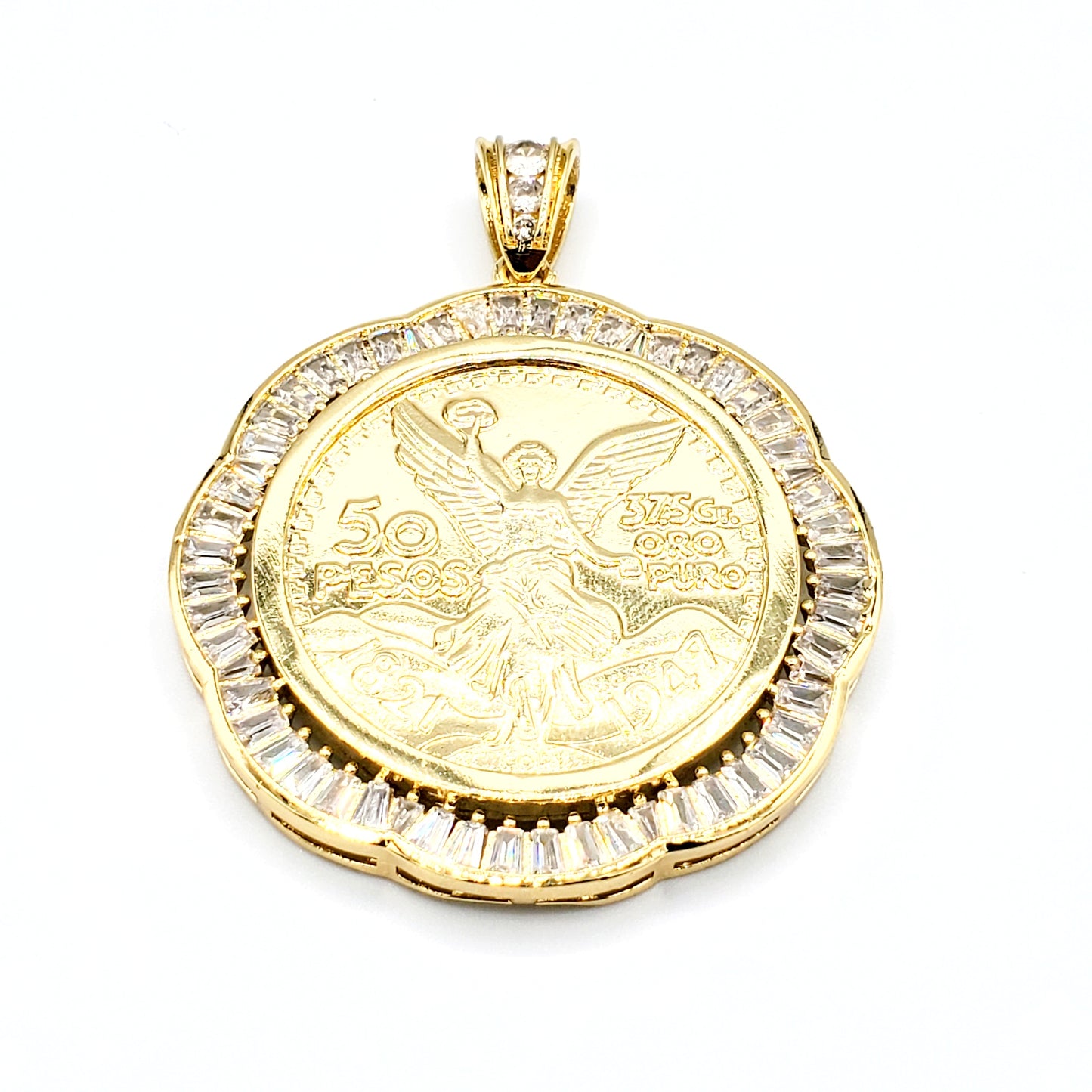 PN-073 Colgante 50 pesos 50mm x 50mm Incluye Cadena Torsal 18”-22” mixto
