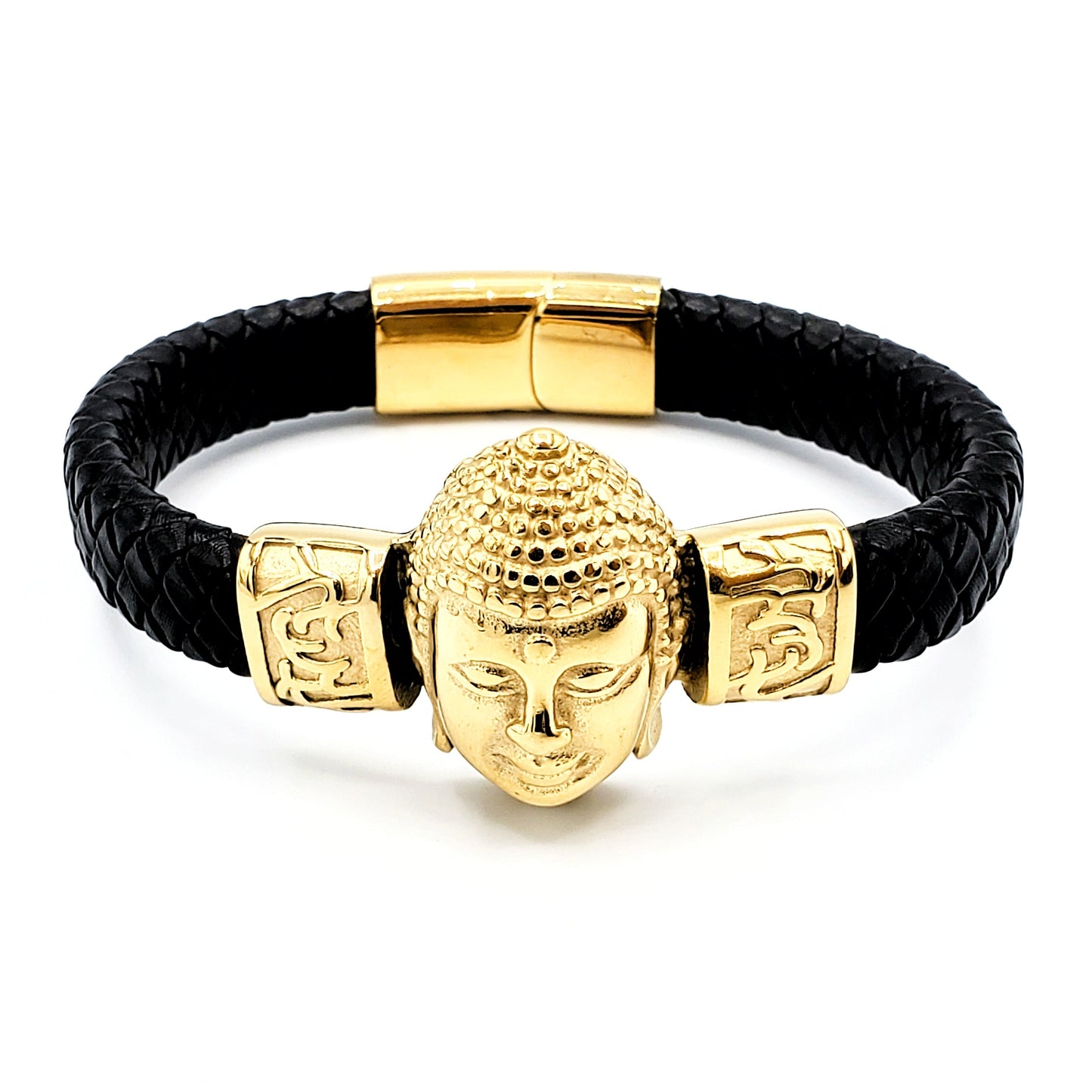 BRCS-25 Men's Bracelet/Pulsera de Caballero Stainless Steel Buddah Acero Onoxidable 1pc 8 1/2"