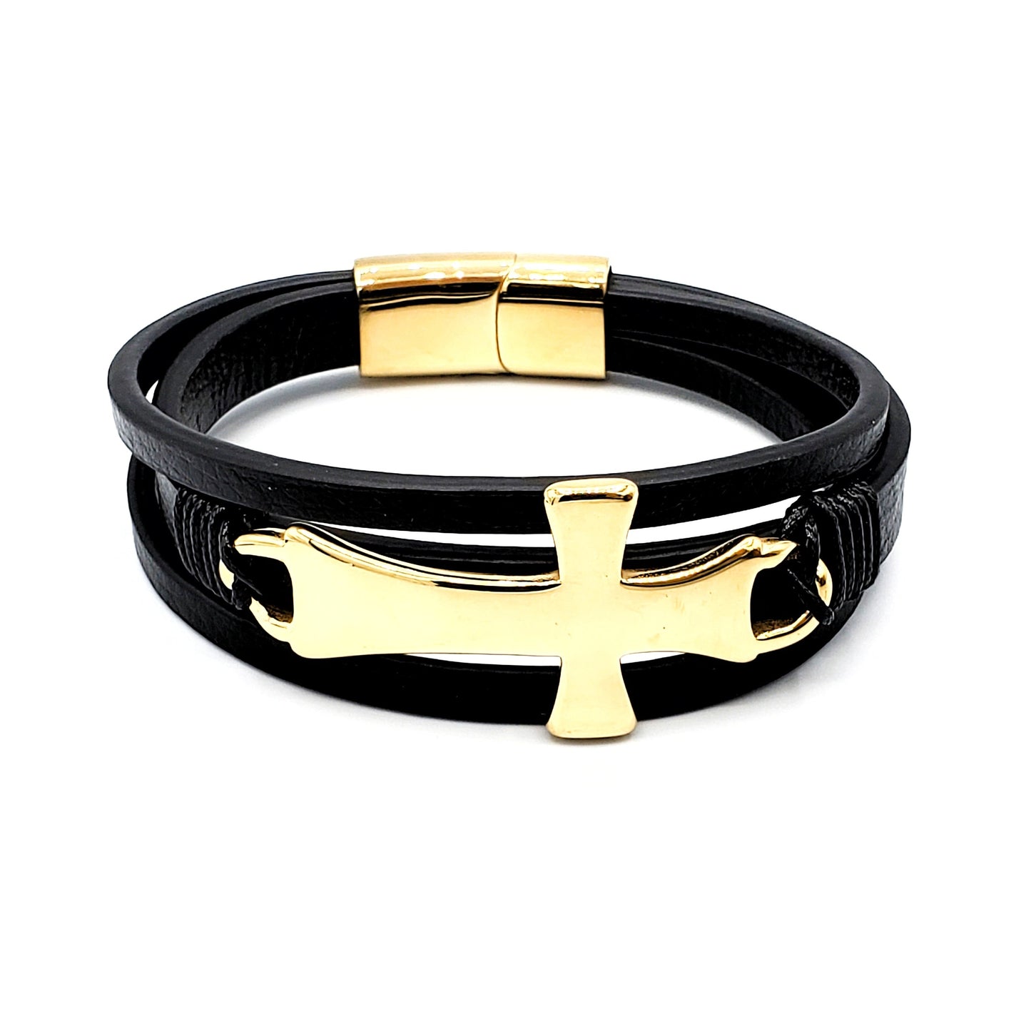 BRCS-26 Men's Bracelet/Pulsera de Caballero Acero Inoxidable Acero Onoxidable Cruz 1pc 8 1/2"