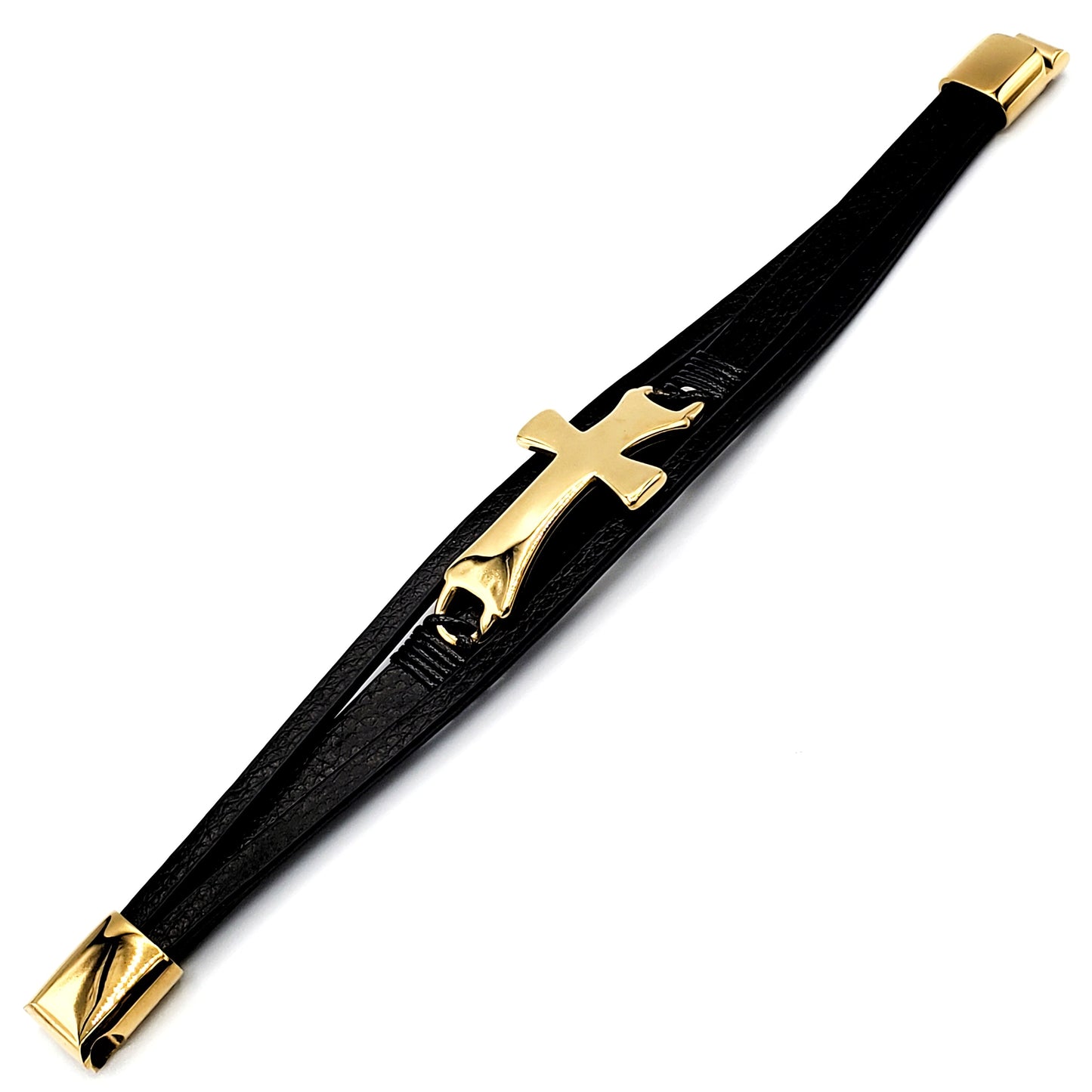 BRCS-26 Men's Bracelet/Pulsera de Caballero Acero Inoxidable Acero Onoxidable Cruz 1pc 8 1/2"