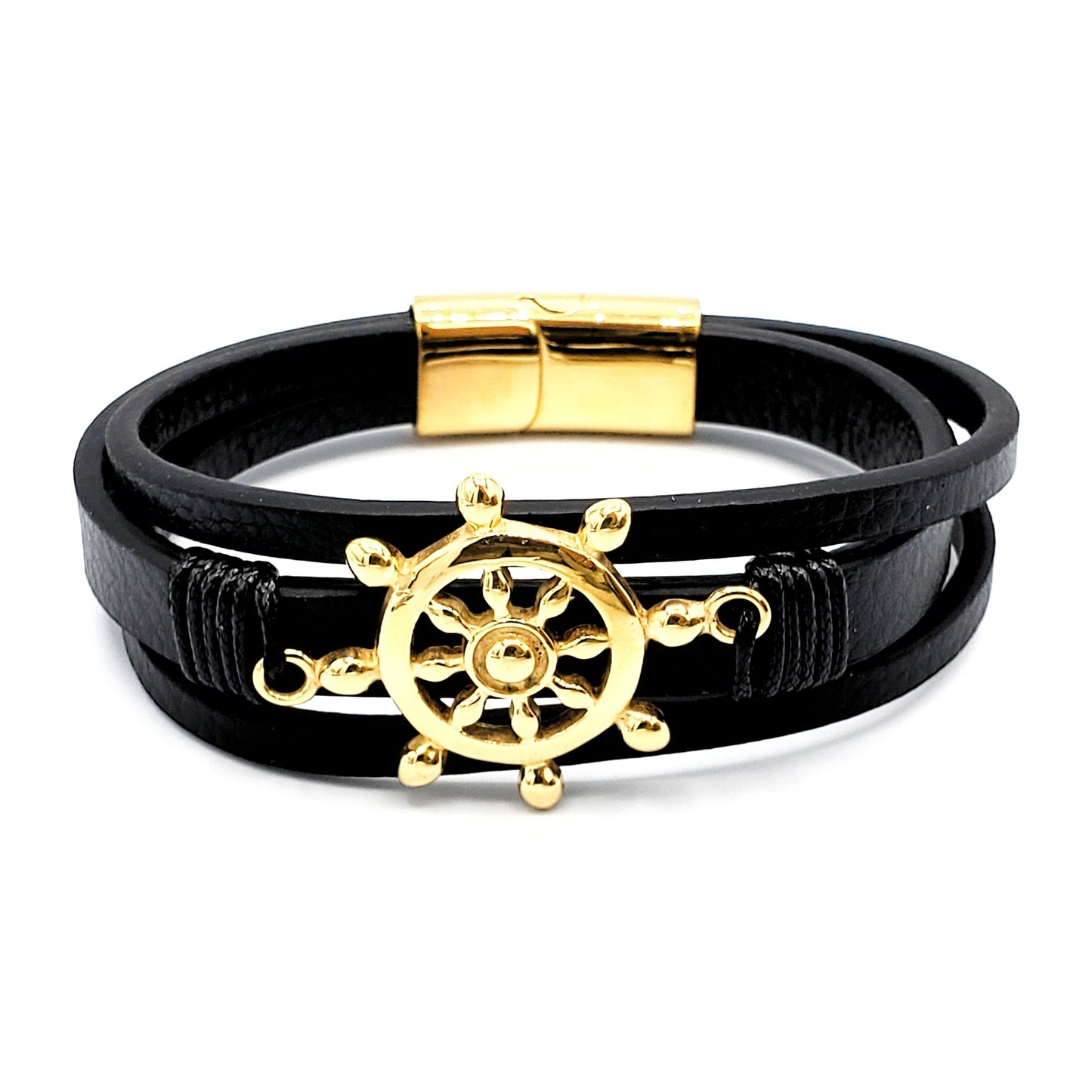 BRCS-31 Men's Bracelet/Pulsera de Caballero Stainless Steel Acero Onoxidable Ship Sterring Wheel 1pc 8 1/2"