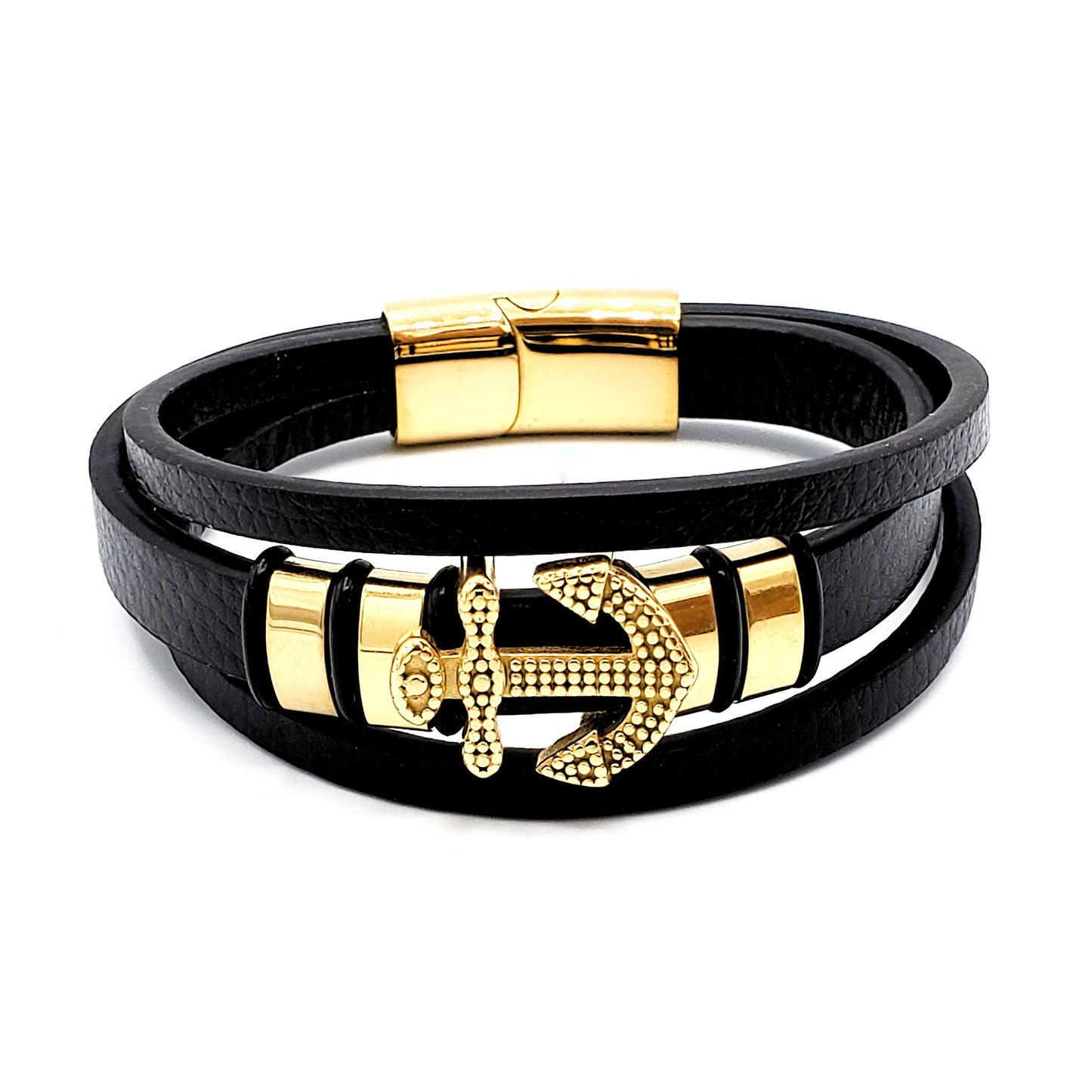 BRCS-34 Men's Bracelet/Pulsera de Caballero Acero Inoxidable Acero Onoxidable Ancla 1pc 8 1/2"
