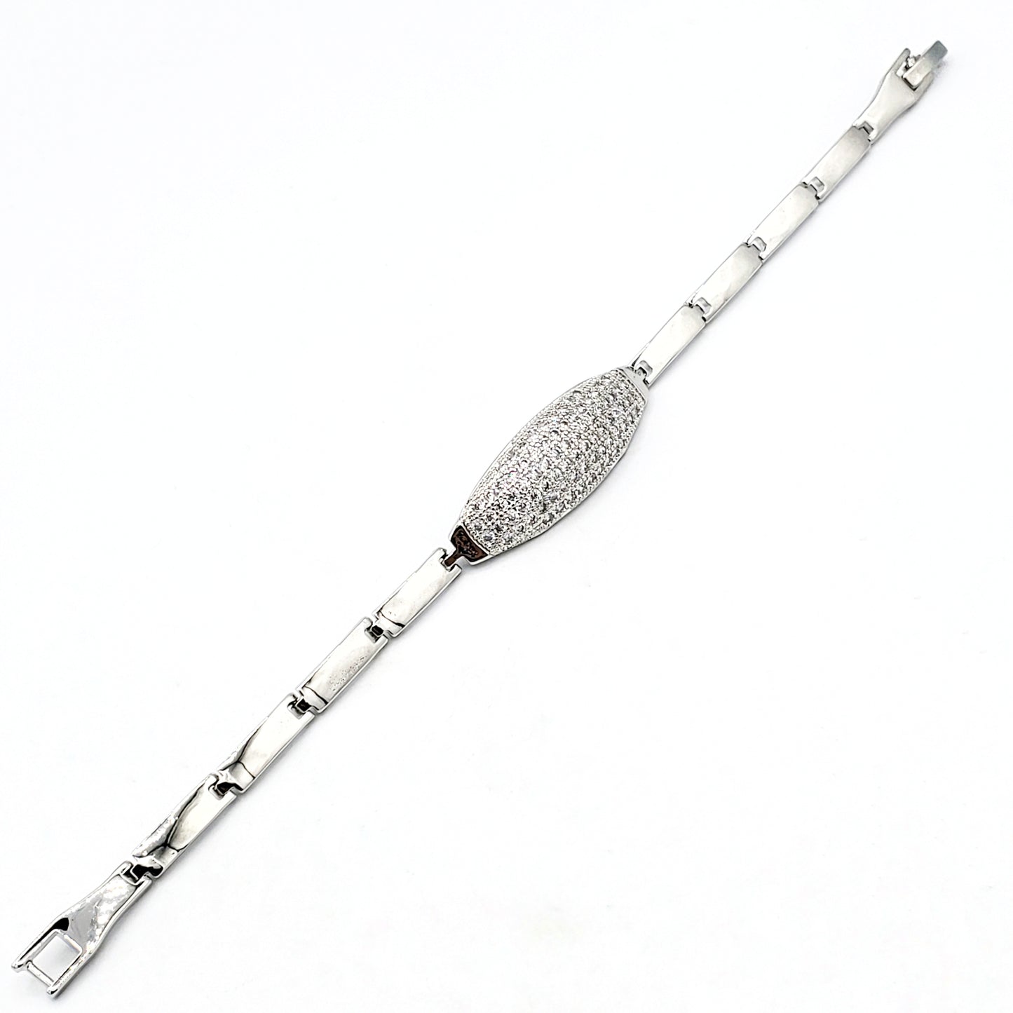 BR-202 Brazalete/Pulsera con Piedra Blanca 7"