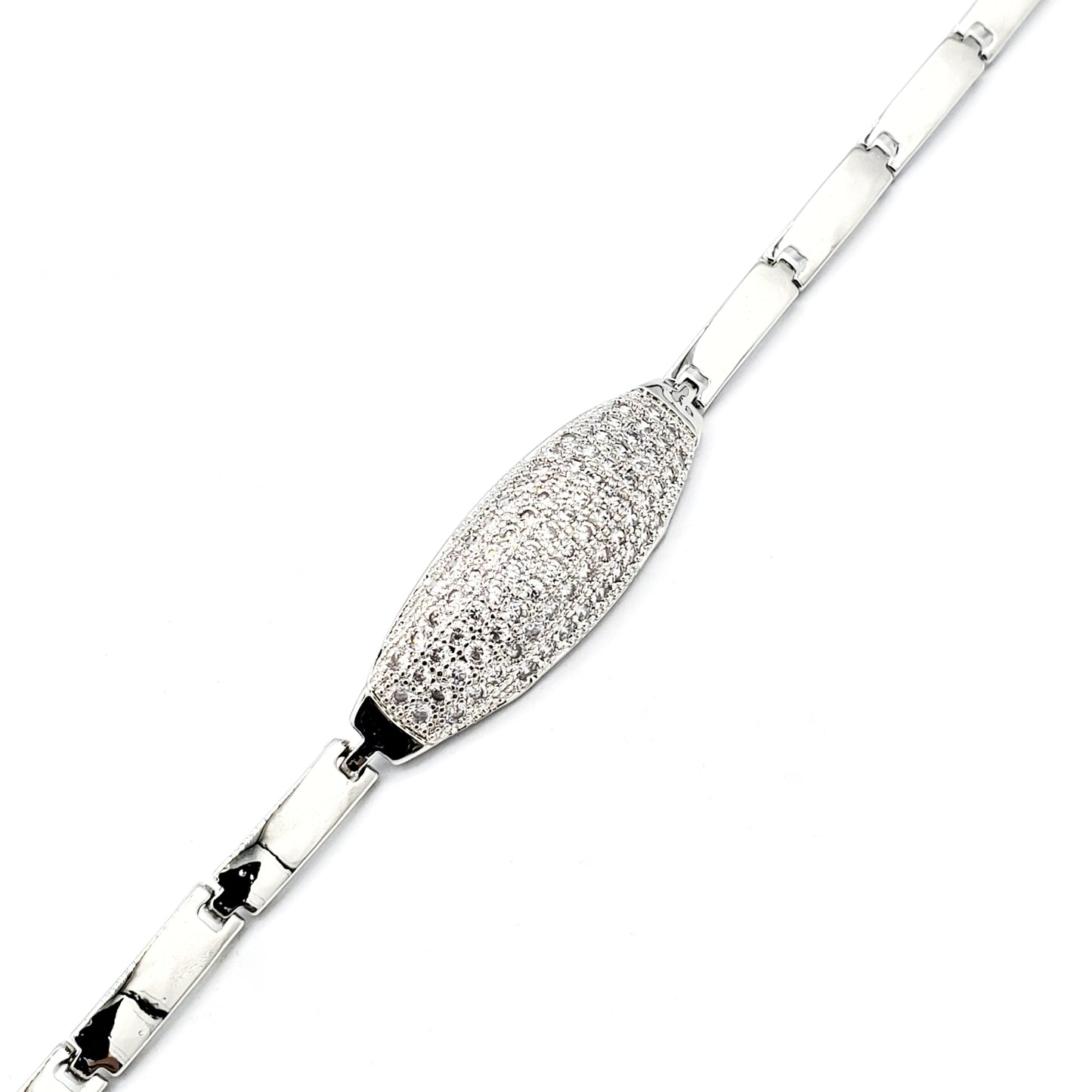 BR-202 Brazalete/Pulsera con Piedra Blanca 7"