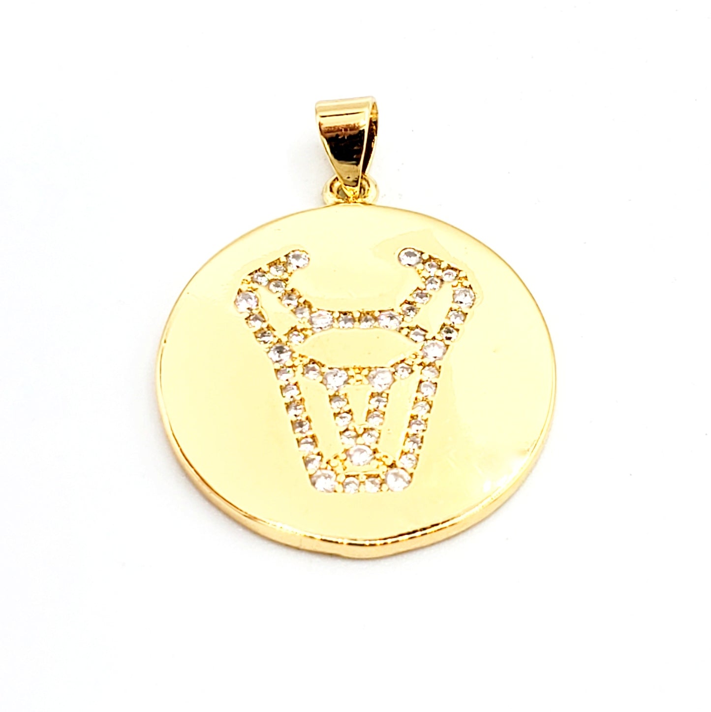 PN-0198 Dije Simbolo del Zodìaco Zirconia Blanca Tauro 1" Incluye Cadena Mixta 18"-20"