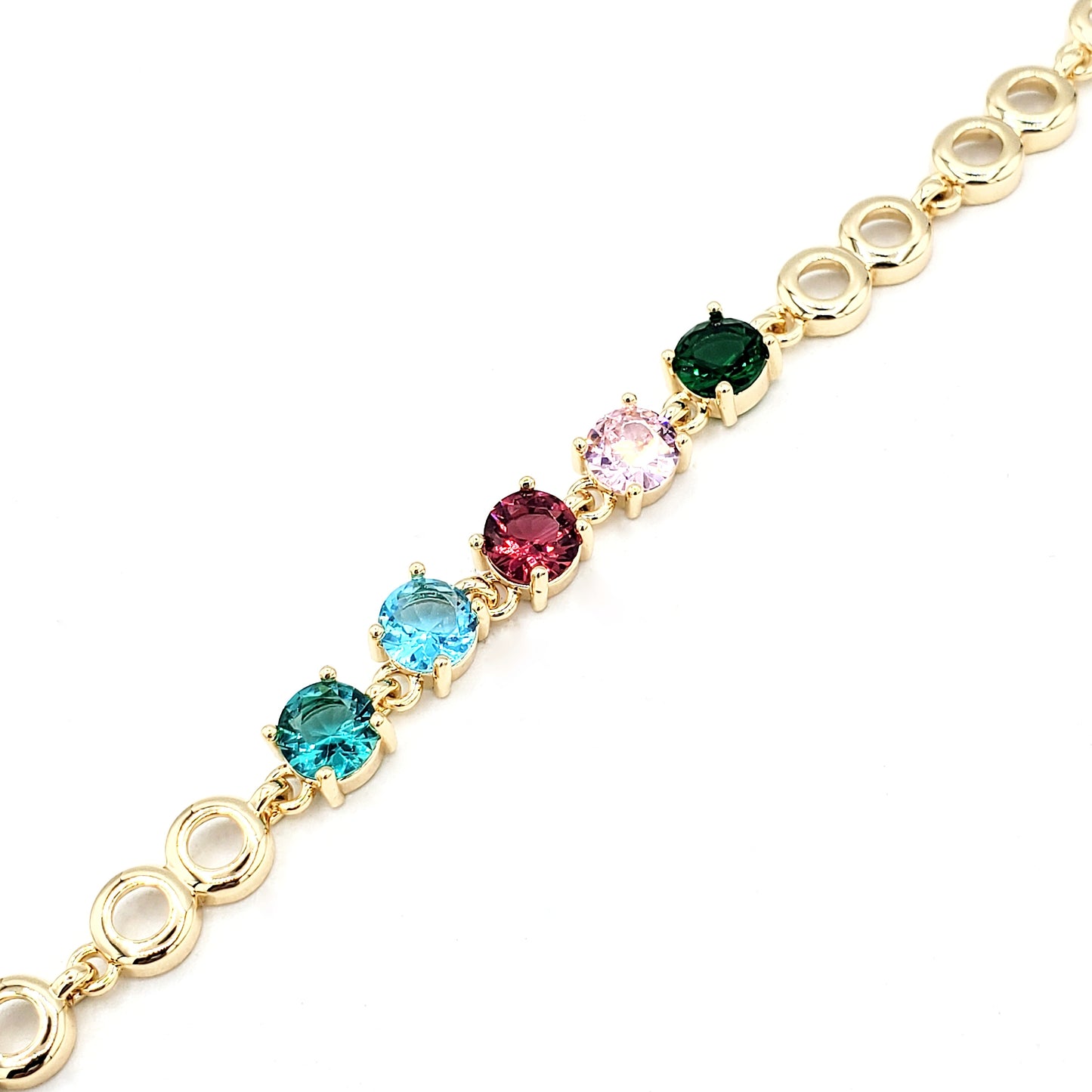 BR-218 Bracelet/Pulsera Zirconia Multicolor 7"