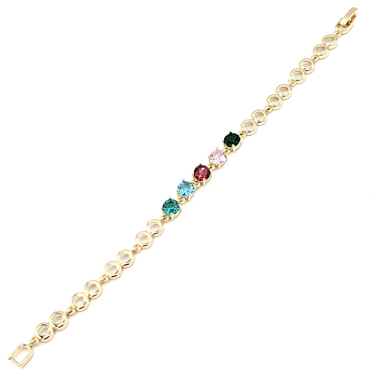 BR-218 Bracelet/Pulsera Zirconia Multicolor 7"