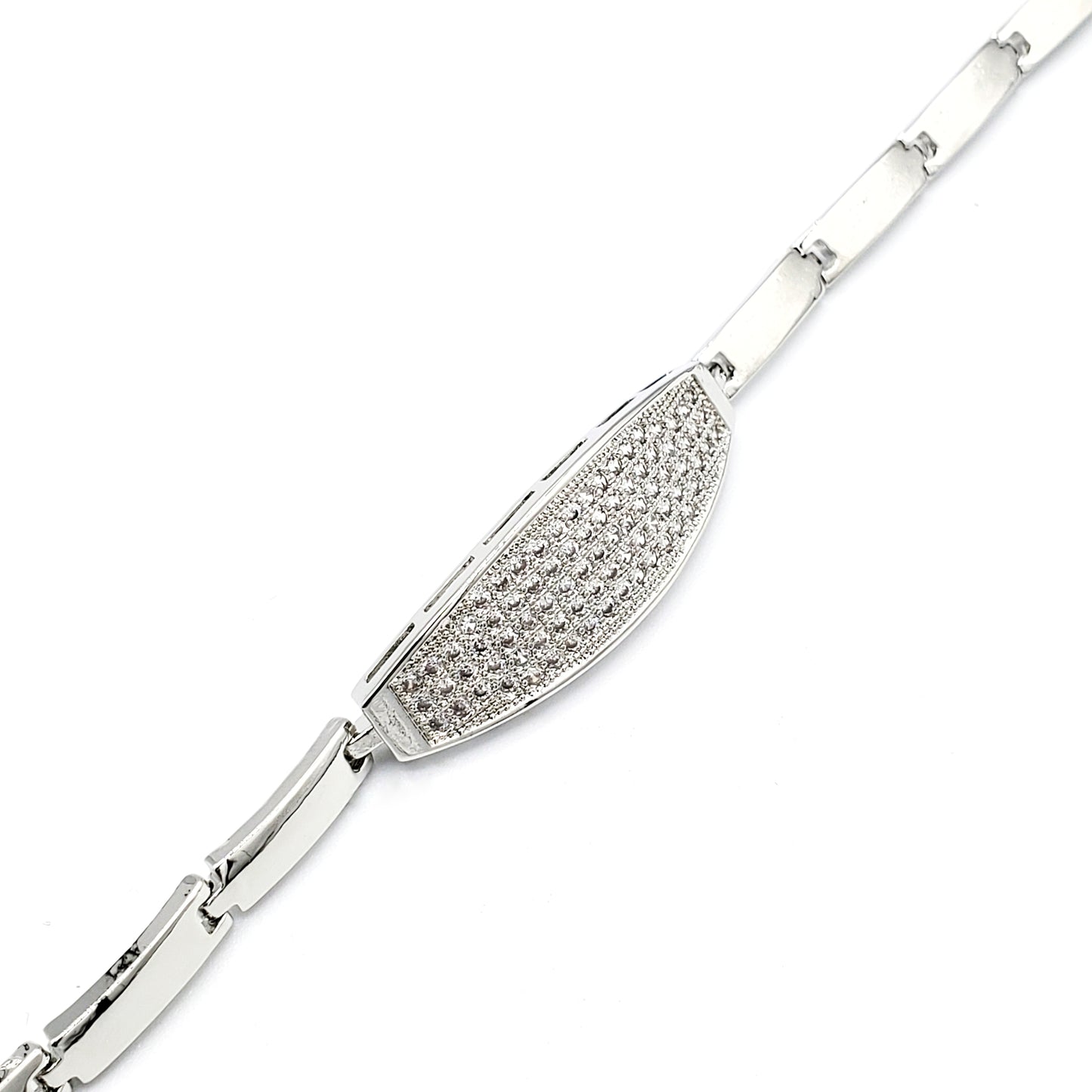 BR-226 Bracelet/Pulsera Silver Zirconia Blanca 7"