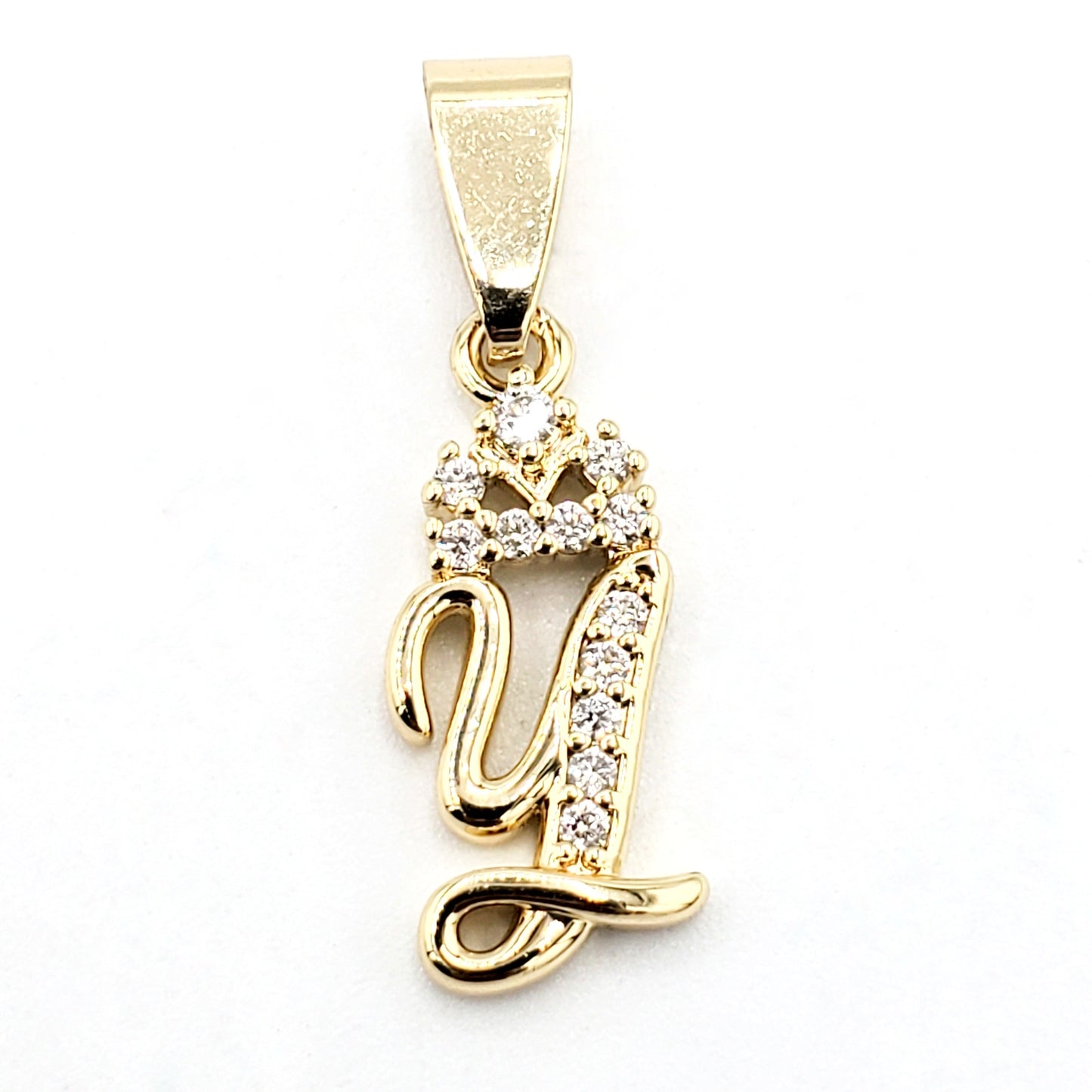 PN-0291 Dije Letra Y Zirconia Blanca 1.25" Incluye Cadena Mixta 18"-20"