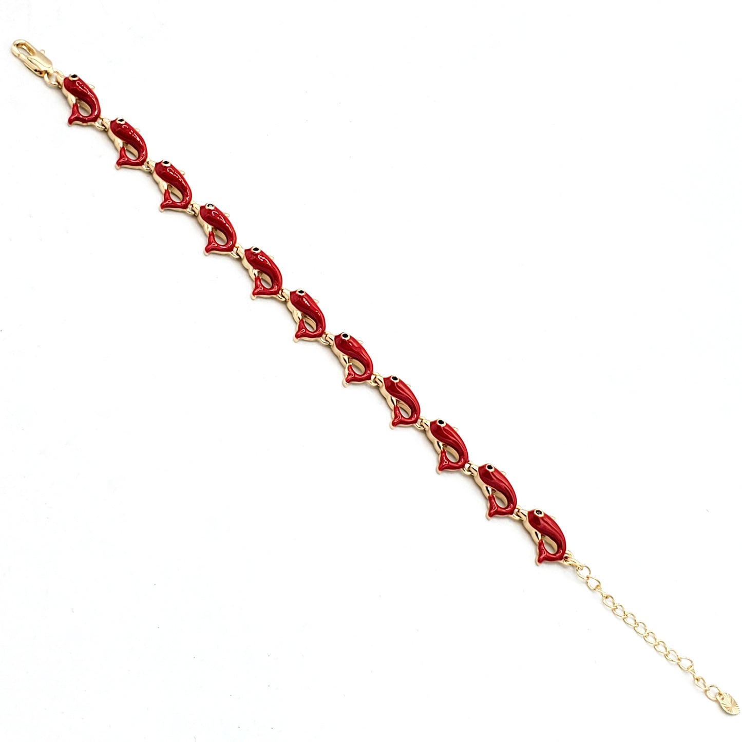 BR-275 Brazalete/Pulsera Delfín Roja 1pc paquete 9"