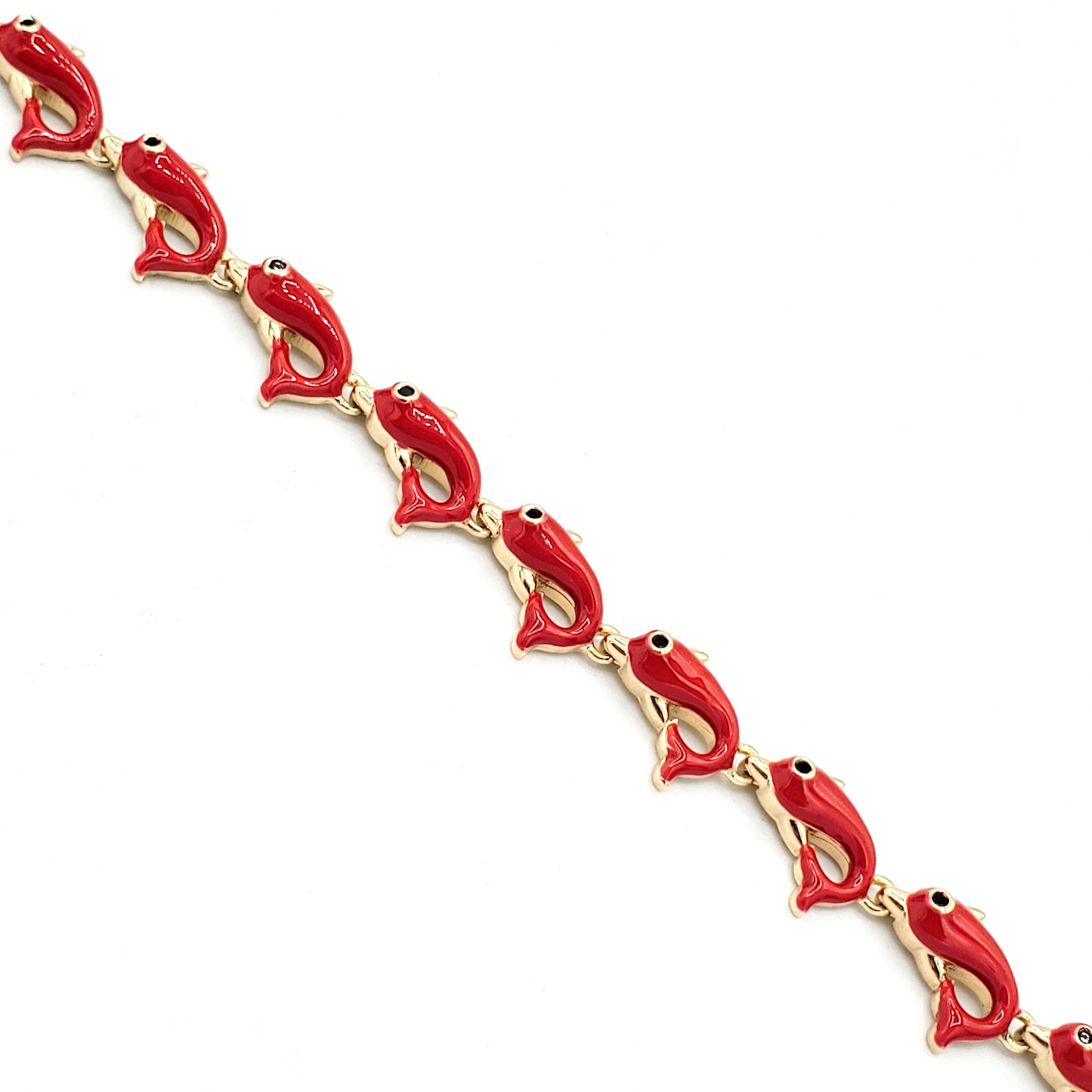 BR-275 Brazalete/Pulsera Delfín Roja 1pc paquete 9"