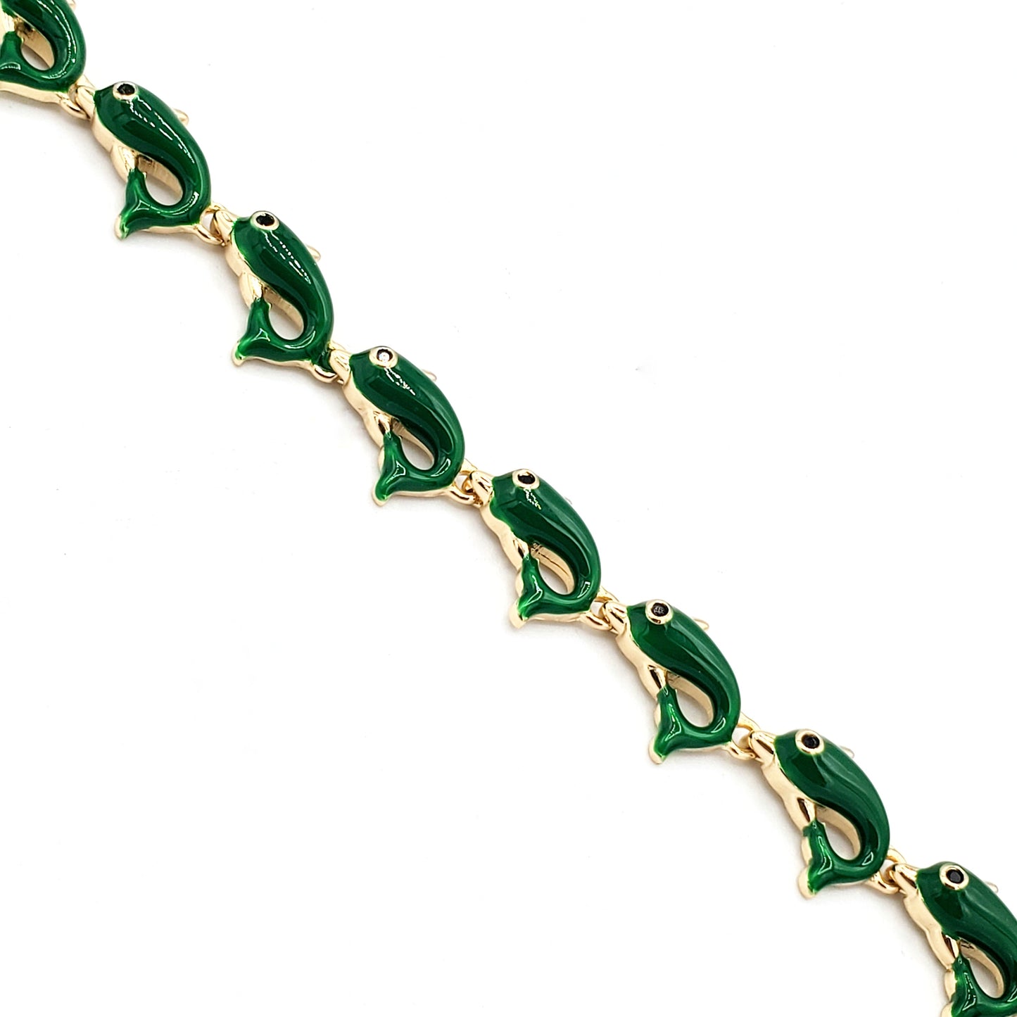 BR-278 Brazalete/Pulsera Delfín Verde 1pc paquete 9"