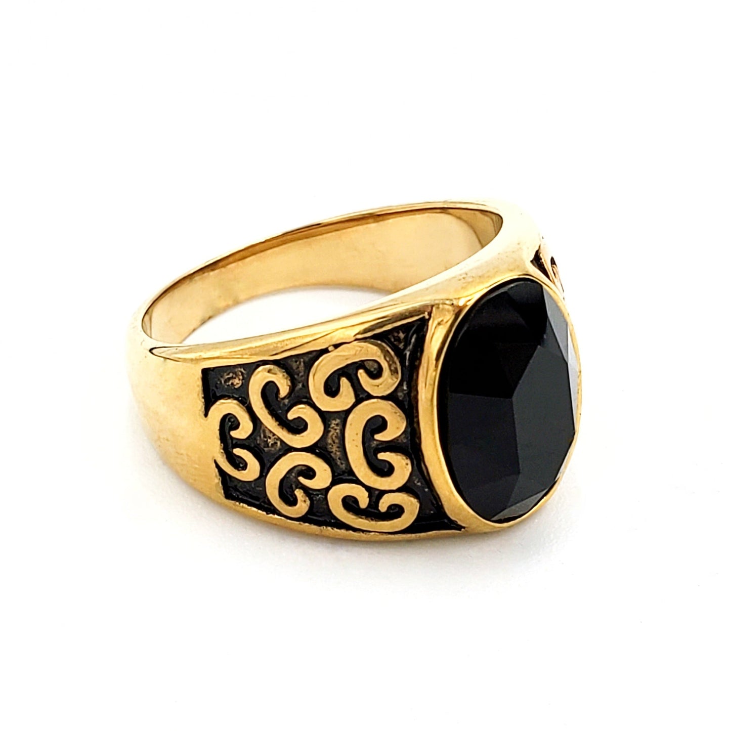 Anillo de hombre de acero inoxidable R-27