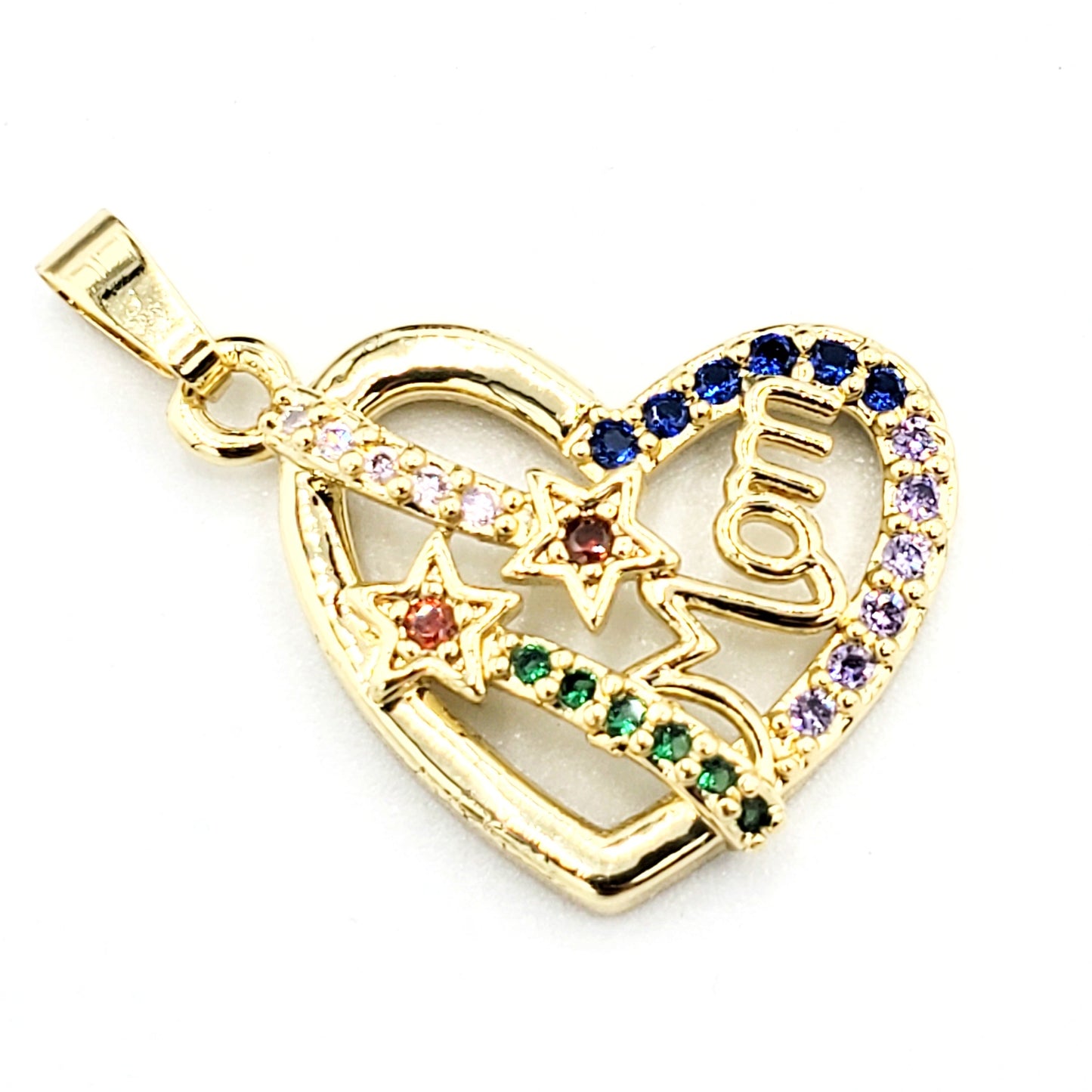 PN-0323 Pendant Corazón Mom Zirconia Multicolor 1cm