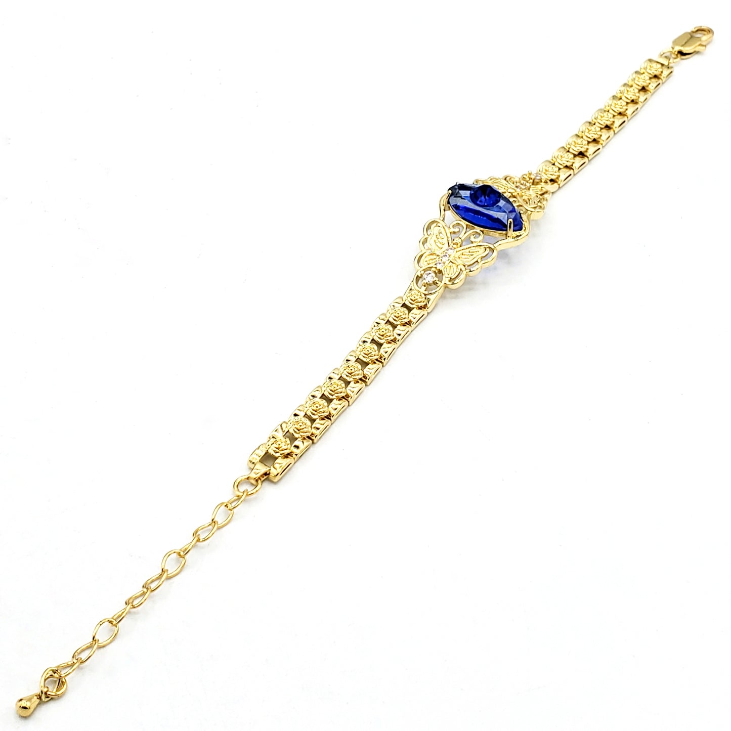 BR-280 Brazalete/Pulsera Ojo Turco Azul y Mariposa 9"