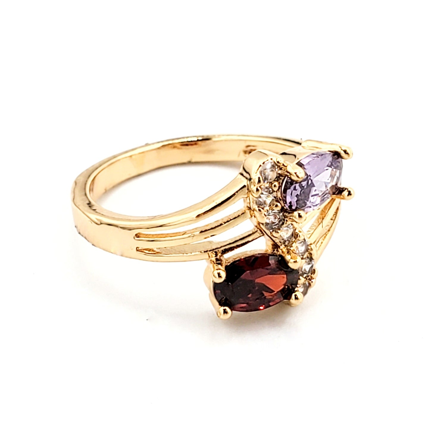 WR-272 Anillo Mujer/Anillo de Mujer Zirconia Multicolor y Blanca 1cm