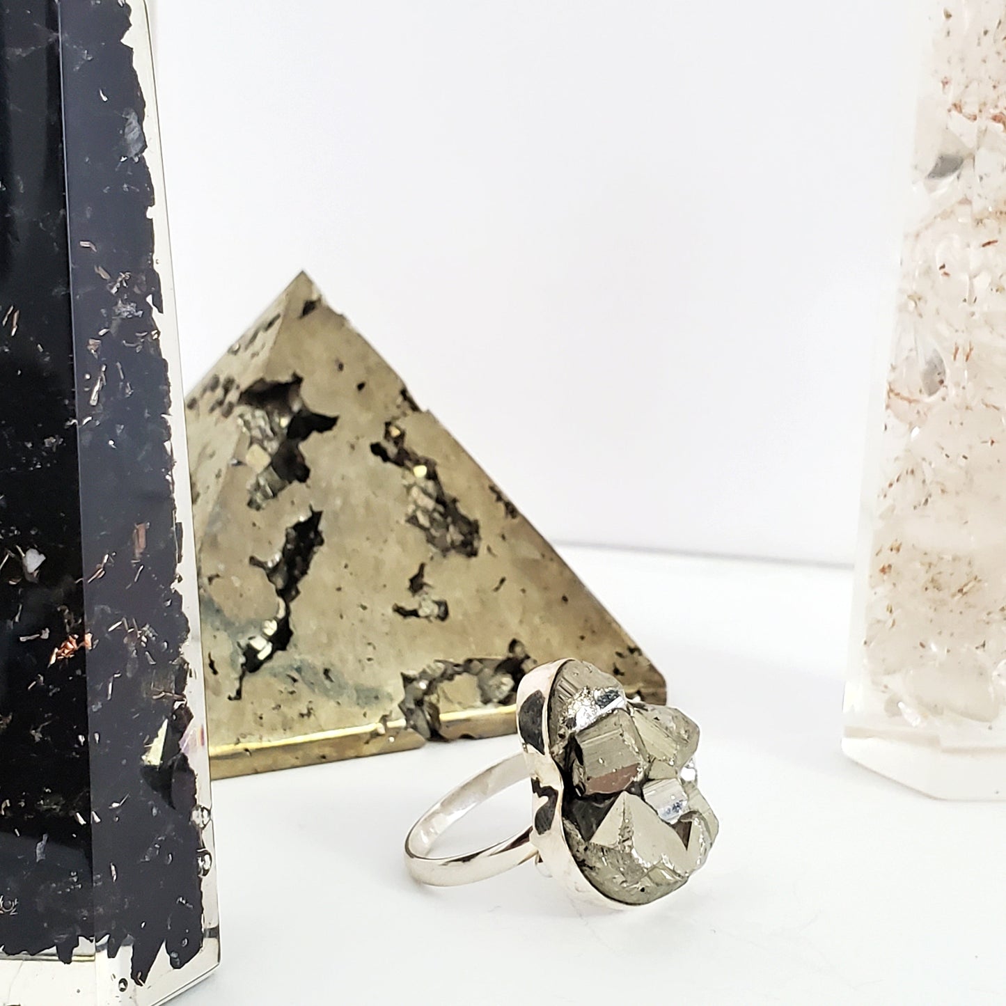 Pyrite Crystal Ring