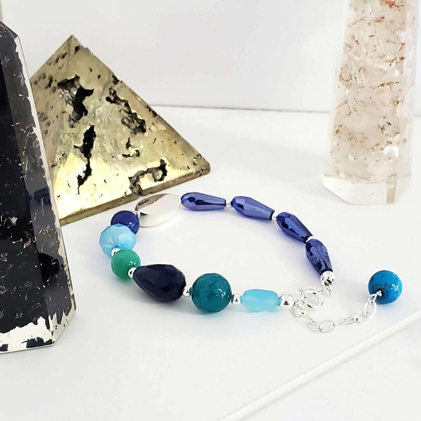 Agate Blue Crystal Bracelet