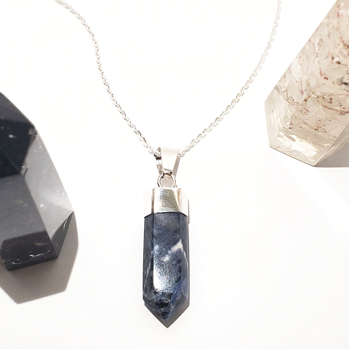 Sodalite Quartz Natural Crystal Pendant