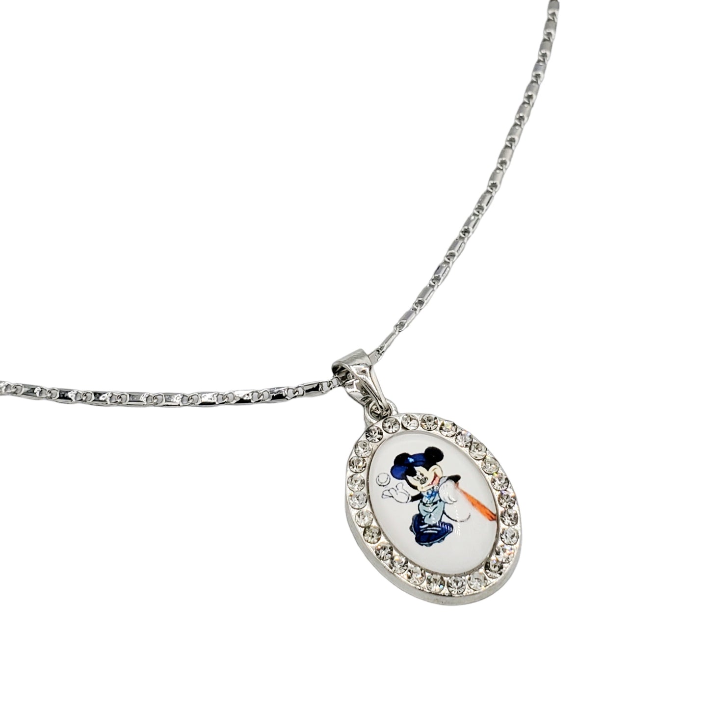 PN-0374 Pendant Baseball 1.25" Zirconia Blanca