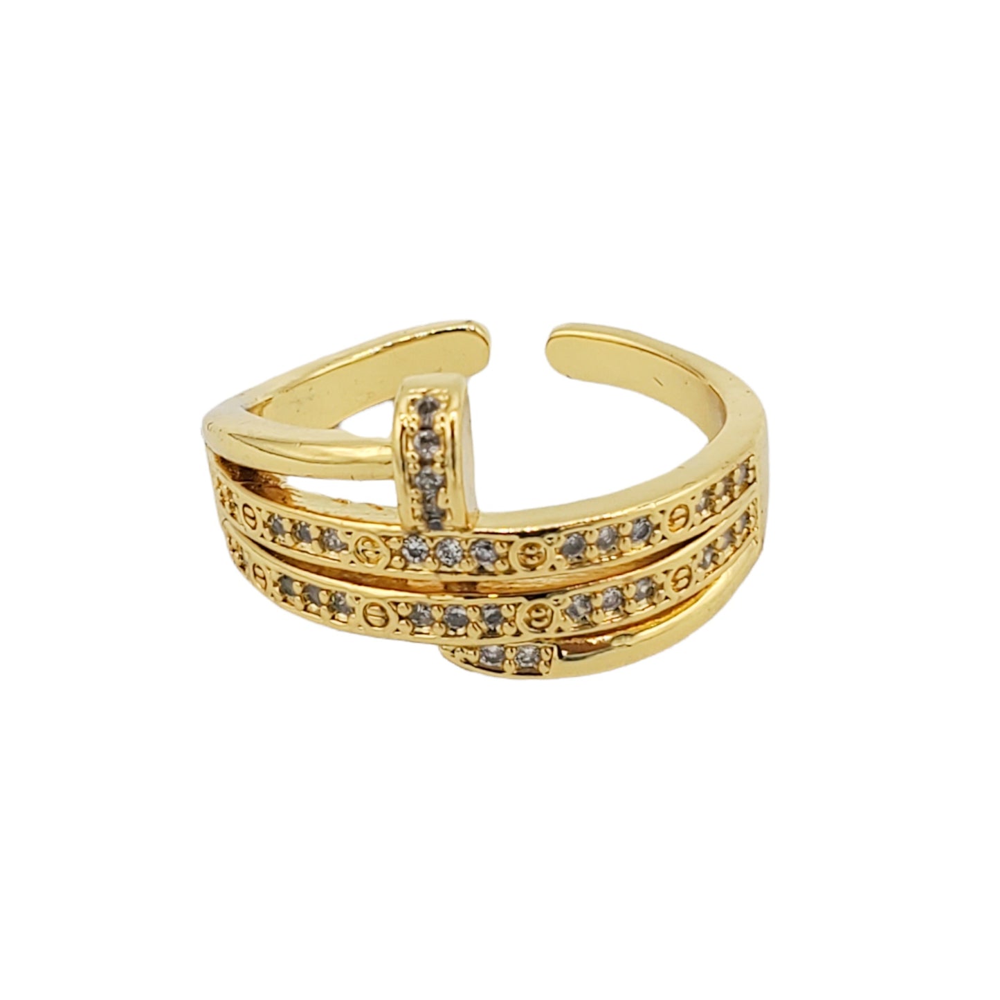 WR-341 Women's Ring/Anillo de Mujer Ajustable Zirconia Blanca 0.75"