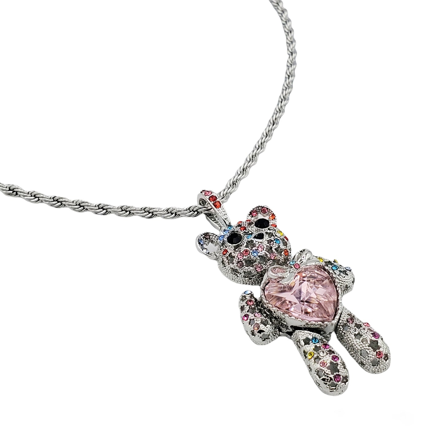 NP-130 Collar y Dije Oso Corazón Variantes 24"