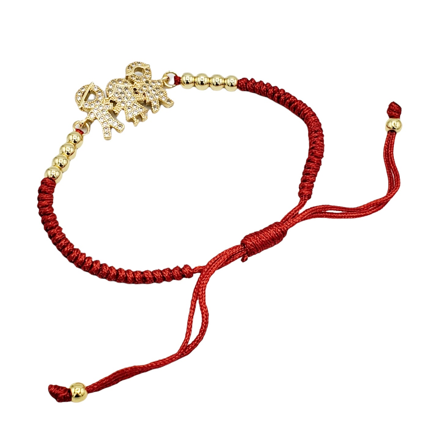 BA-238 Pulsera/Pulsera Familia Zirconia Blanca Hilo Rojo
