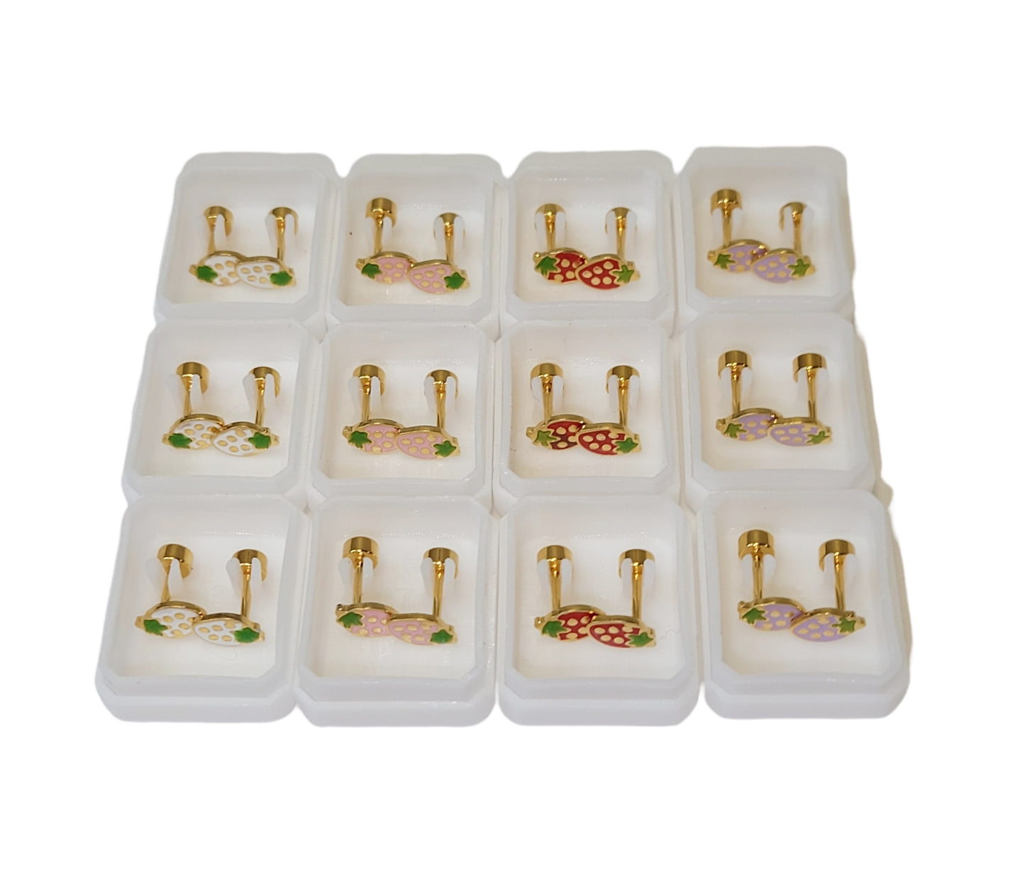 P-164 Aretes Fresas 12Pzs
