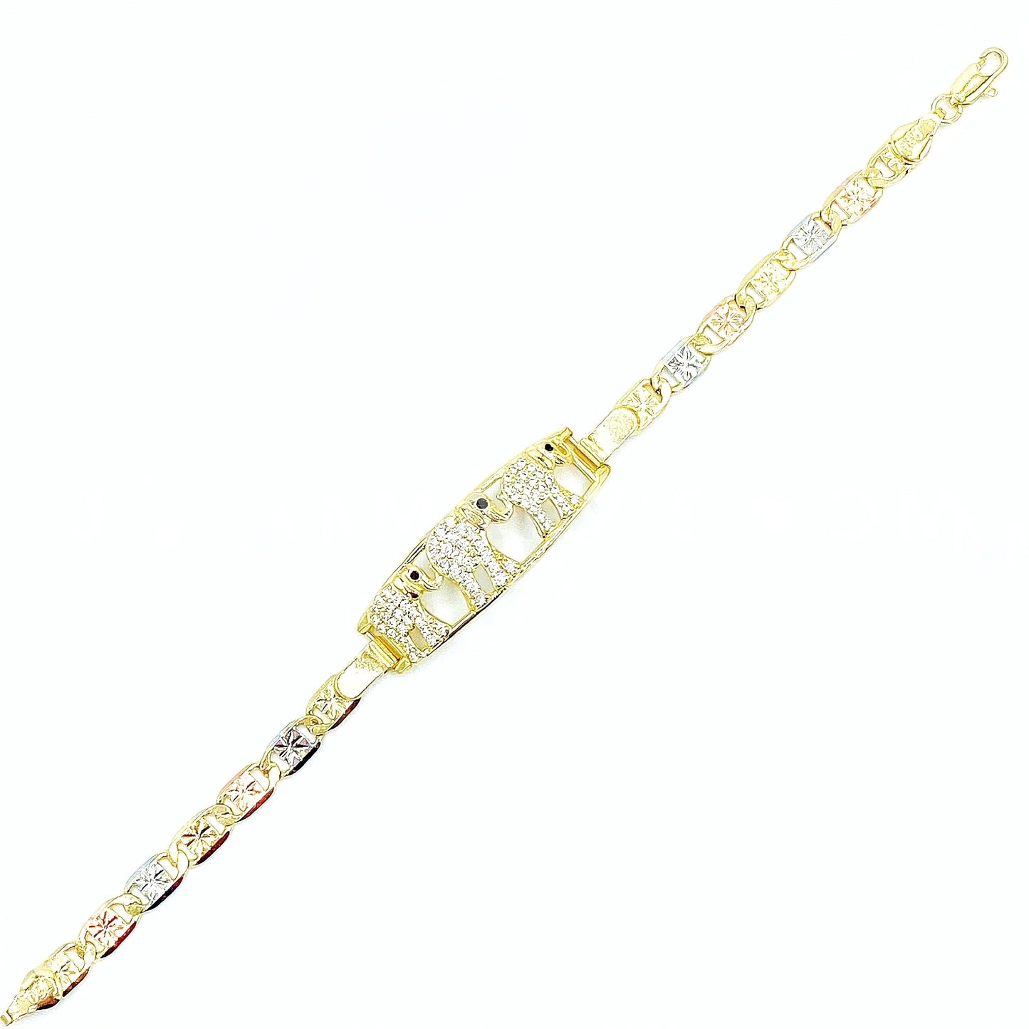BR-248 Brazalete/Pulsera Elefante Zirconia Blanca 18k Pack 1ud