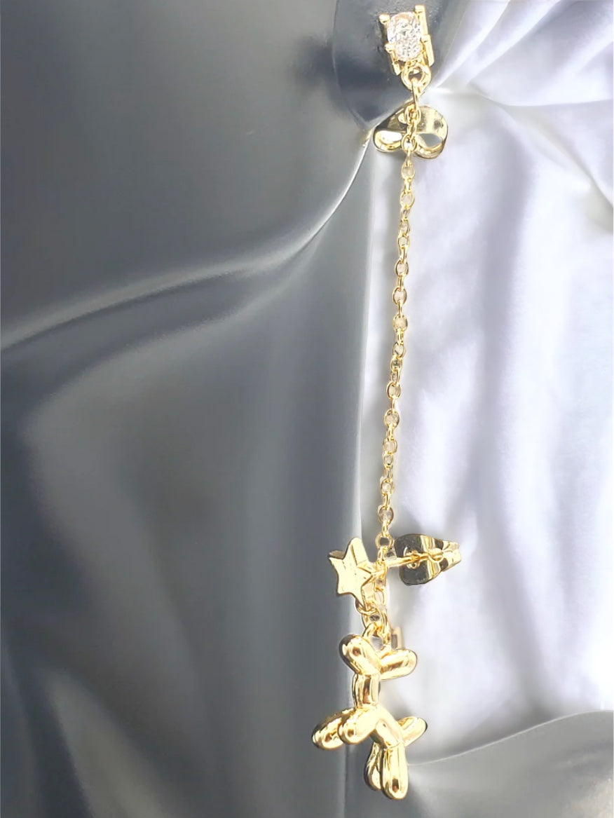 EER-21 Elegant Aretes/Aretes Elegante Zirconia Blanca Estrella 1.75"