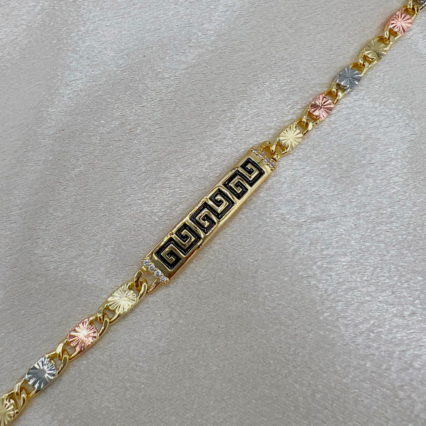 BR-0293 Pulsera de 3 tonos Zirconia Blanca 1ud