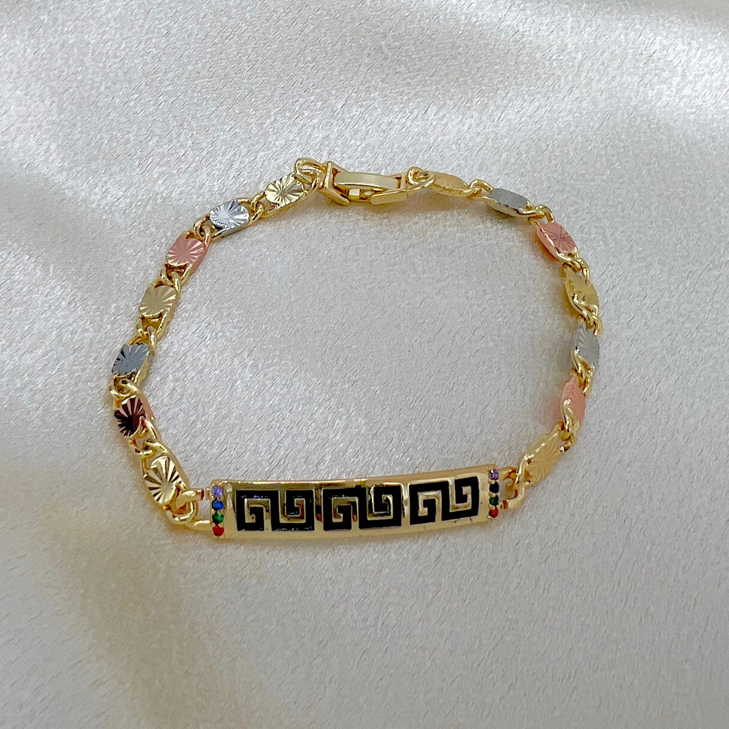 BR-0291 Pulsera de 3 tonos Zirconia multicolor 1ud